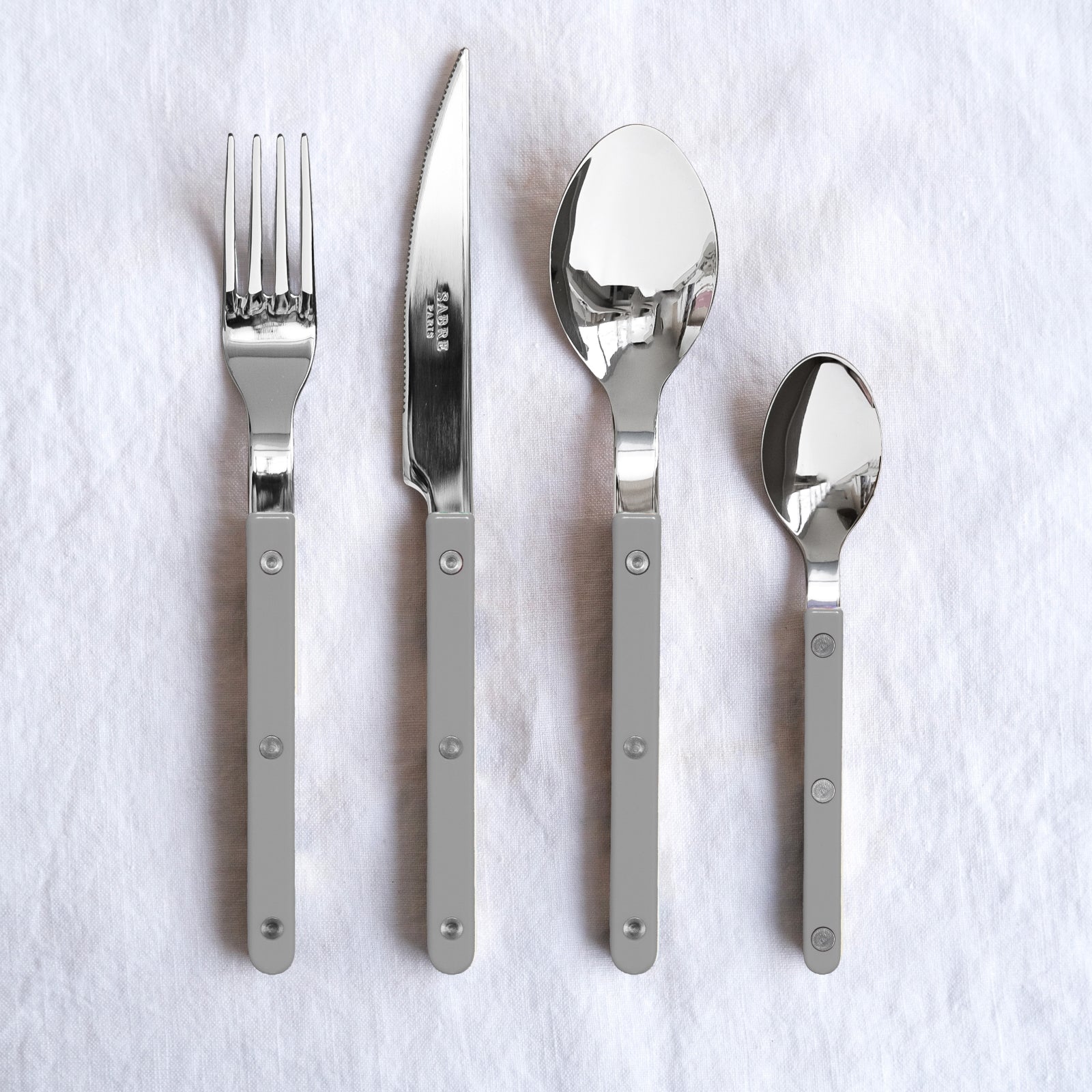 Bistrot Uni, Gris - Set de 4 couverts de table
