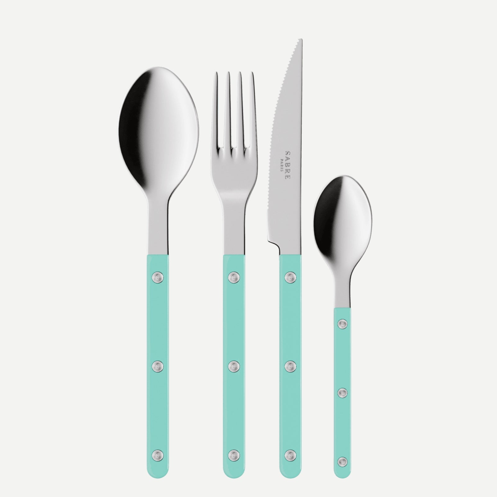 Bistrot Uni, Turquoise - Set de 4 couverts de table