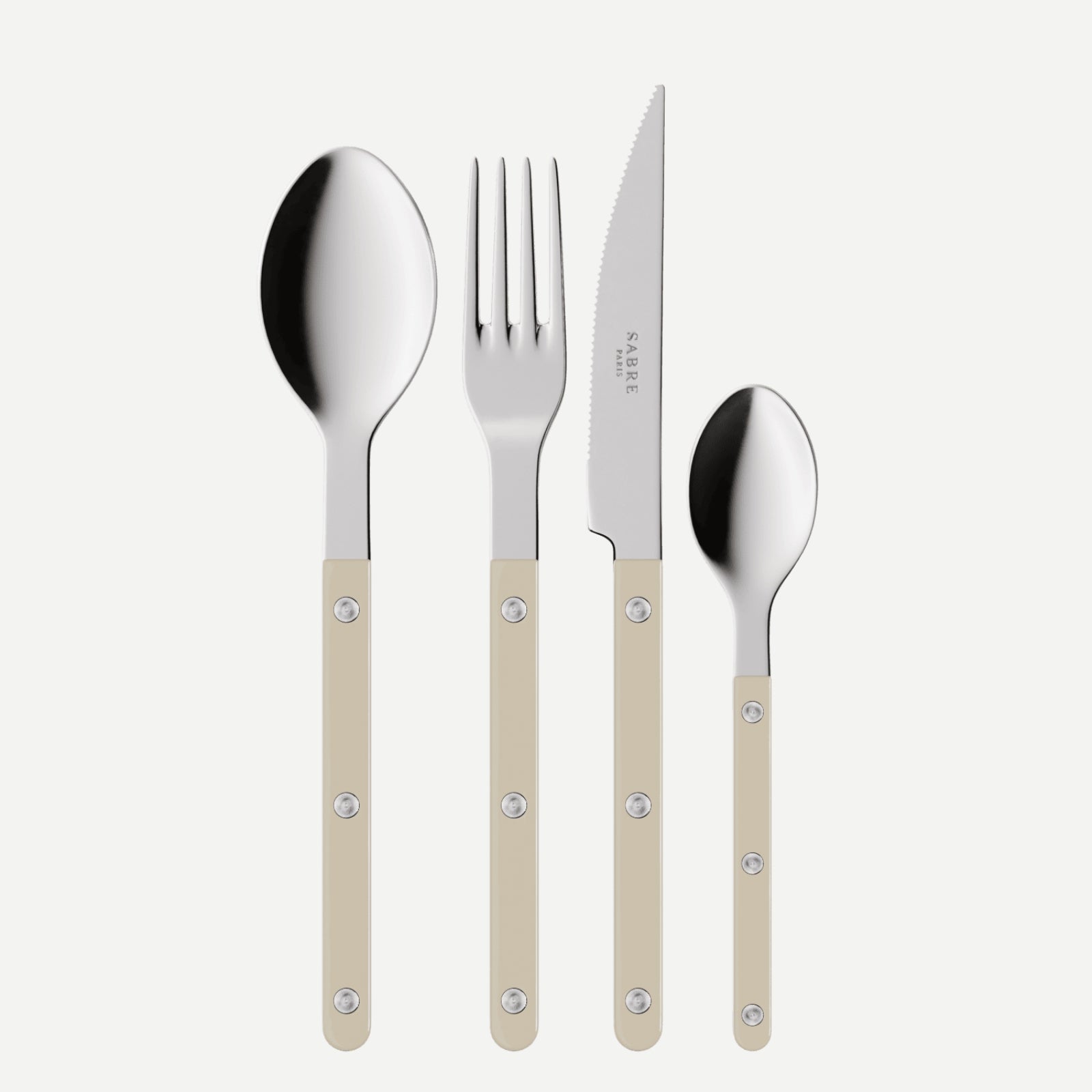 Bistrot Solid, Light kaki - 4 pieces cutlery set