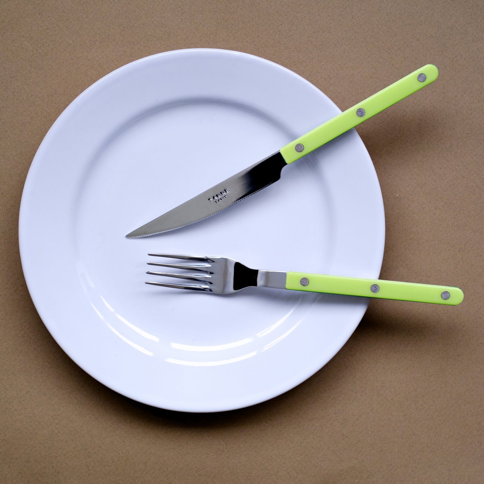 Bistrot Uni, Lime - Set de 4 couverts de table