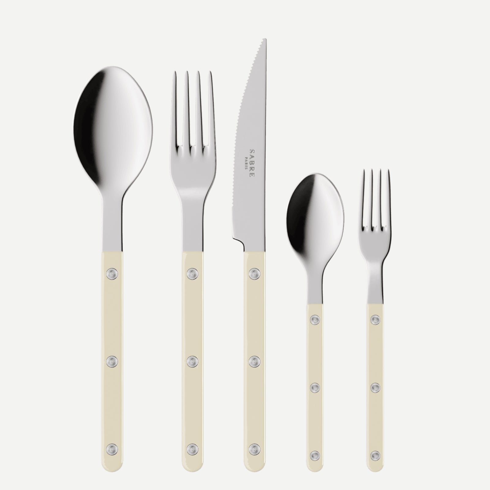 Bistrot Solid, Ivory - 5 pieces cutlery set
