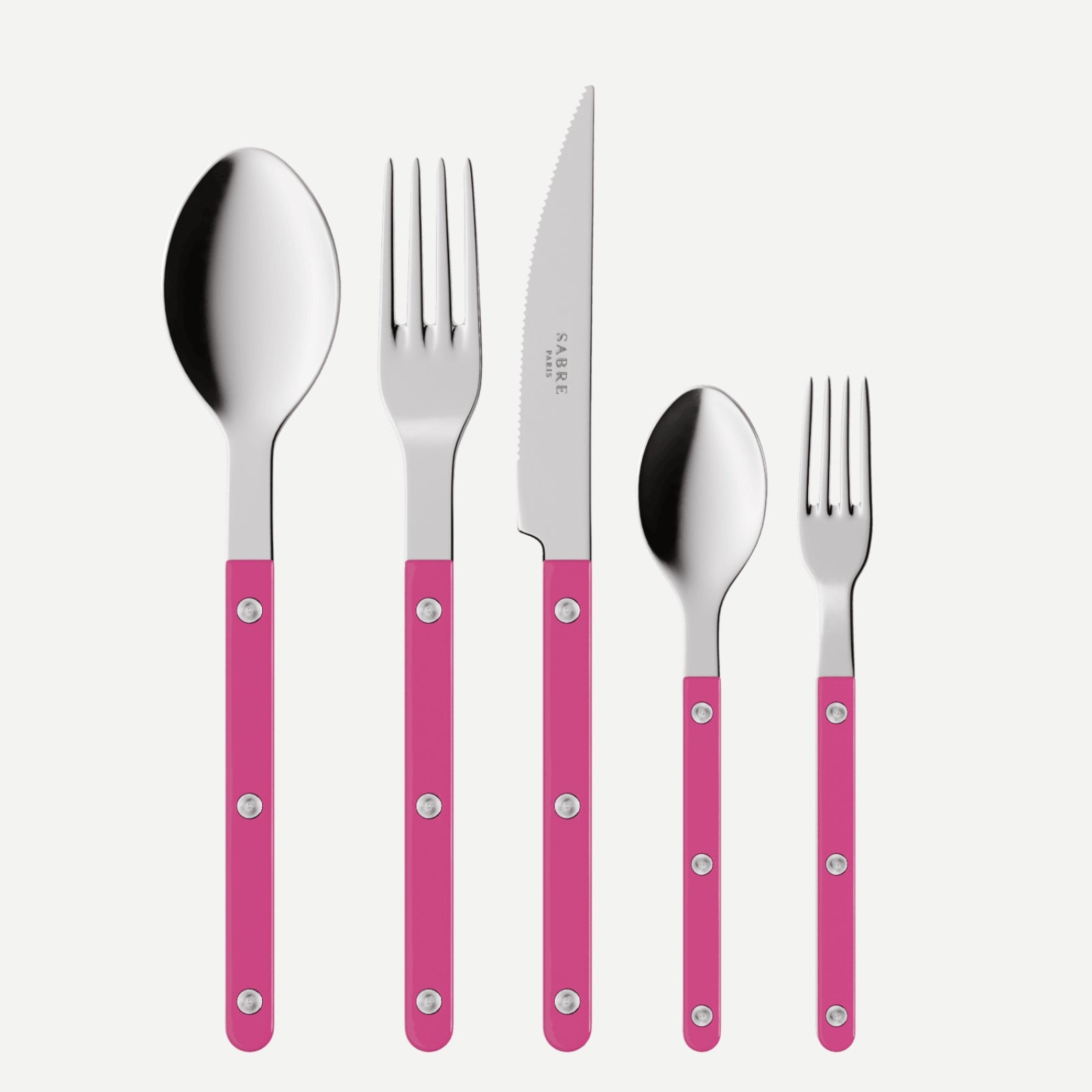 Bistrot Solid, Raspberry - 5 pieces cutlery set
