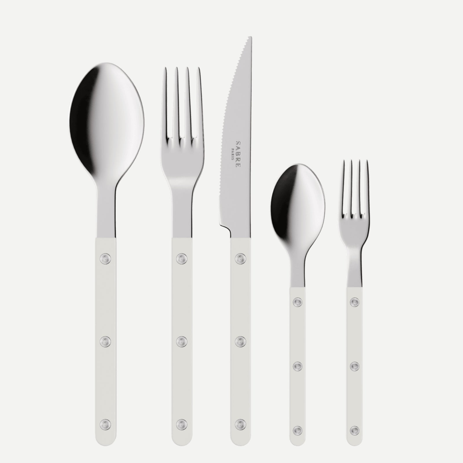 Bistrot Solid, White - 5 pieces cutlery set