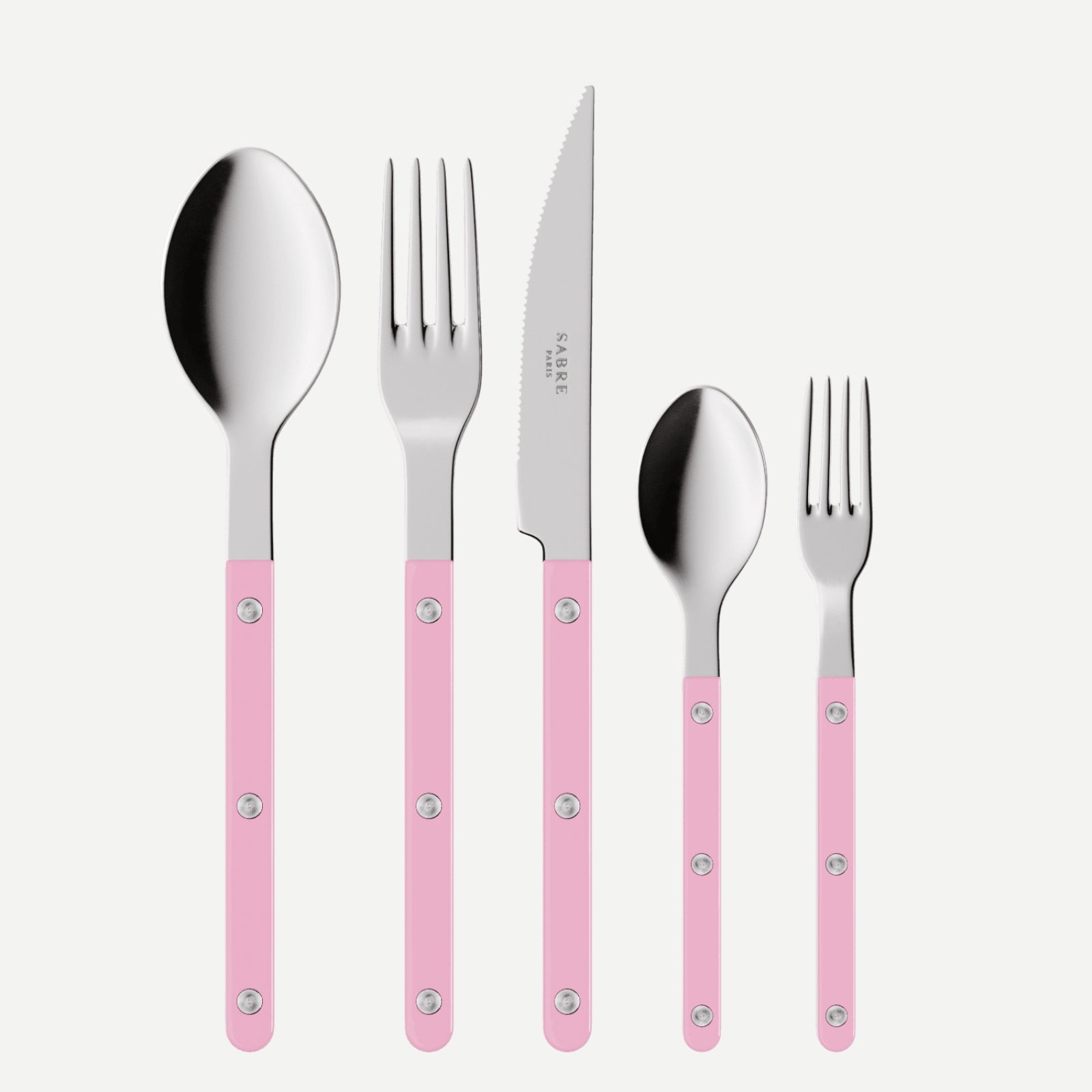 Bistrot Uni, Rose - Set de 5 couverts de table