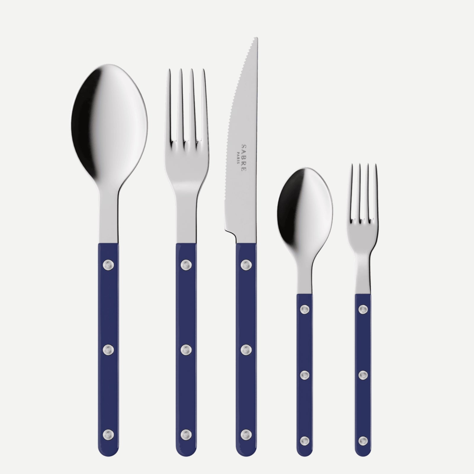 Bistrot Solid, Navy blue - 5 pieces cutlery set