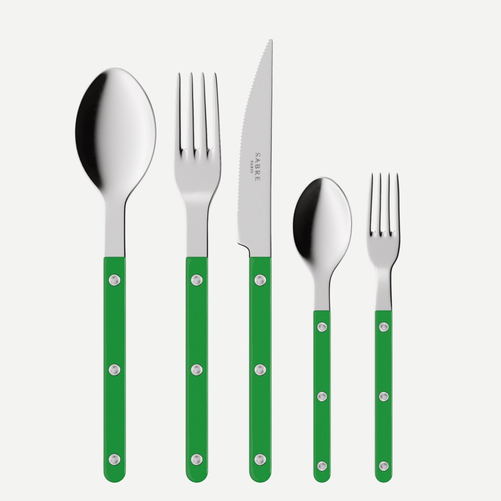 Bistrot Solid, Garden green - 5 pieces cutlery set
