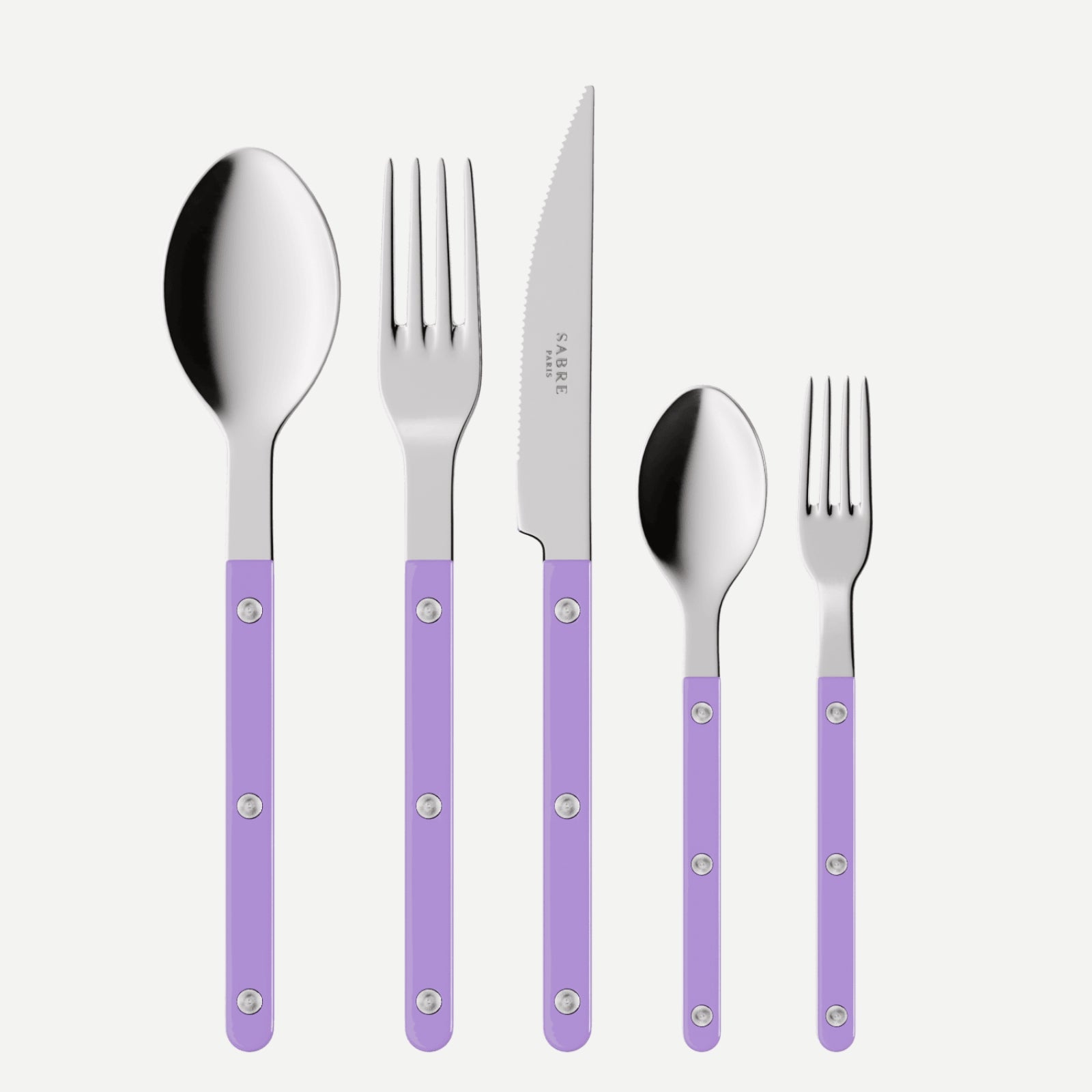 Bistrot Uni, Mauve - Set de 5 couverts de table