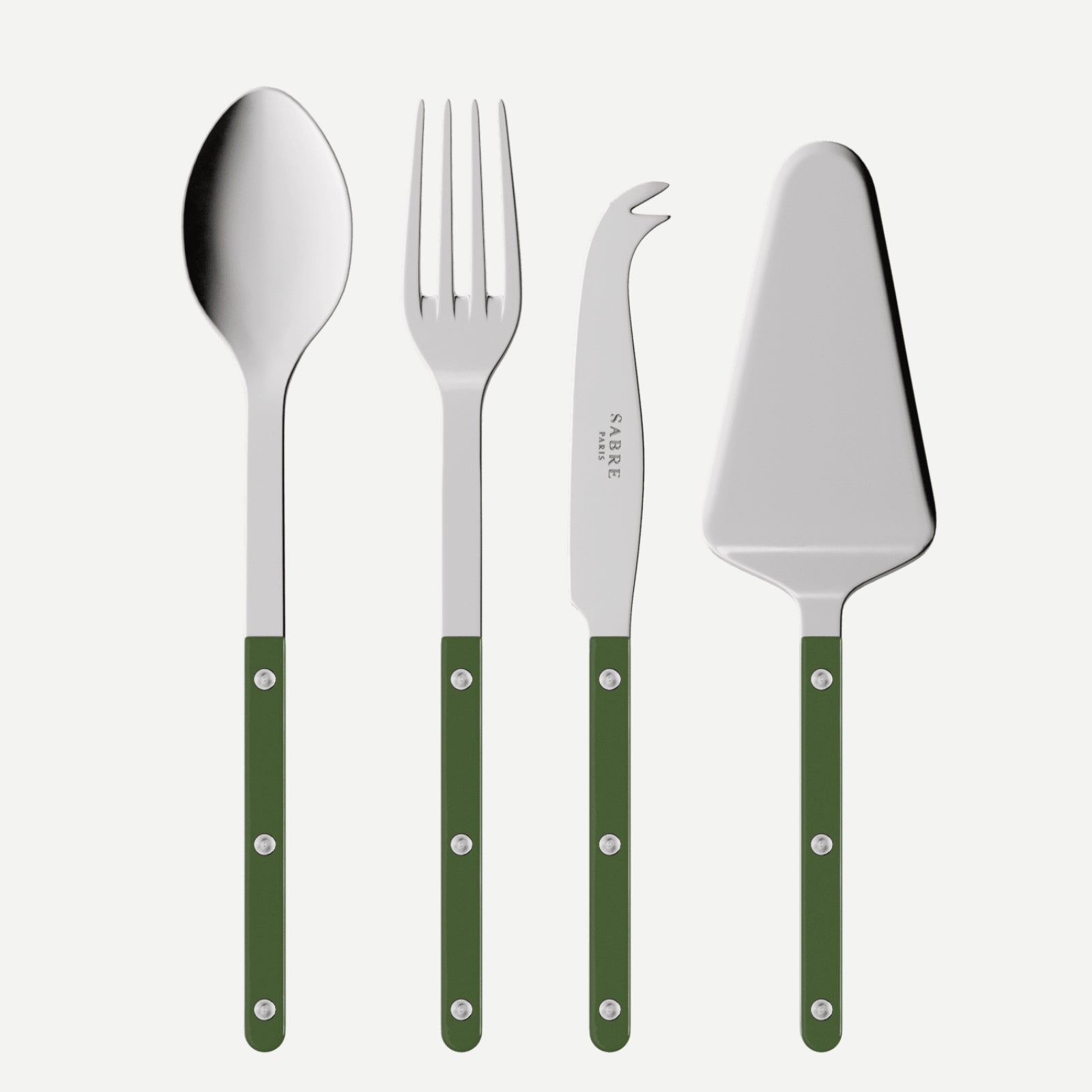 Bistrot Effen, Groen - set Les Essentiels Bistrot - geheel van 4 serveersets