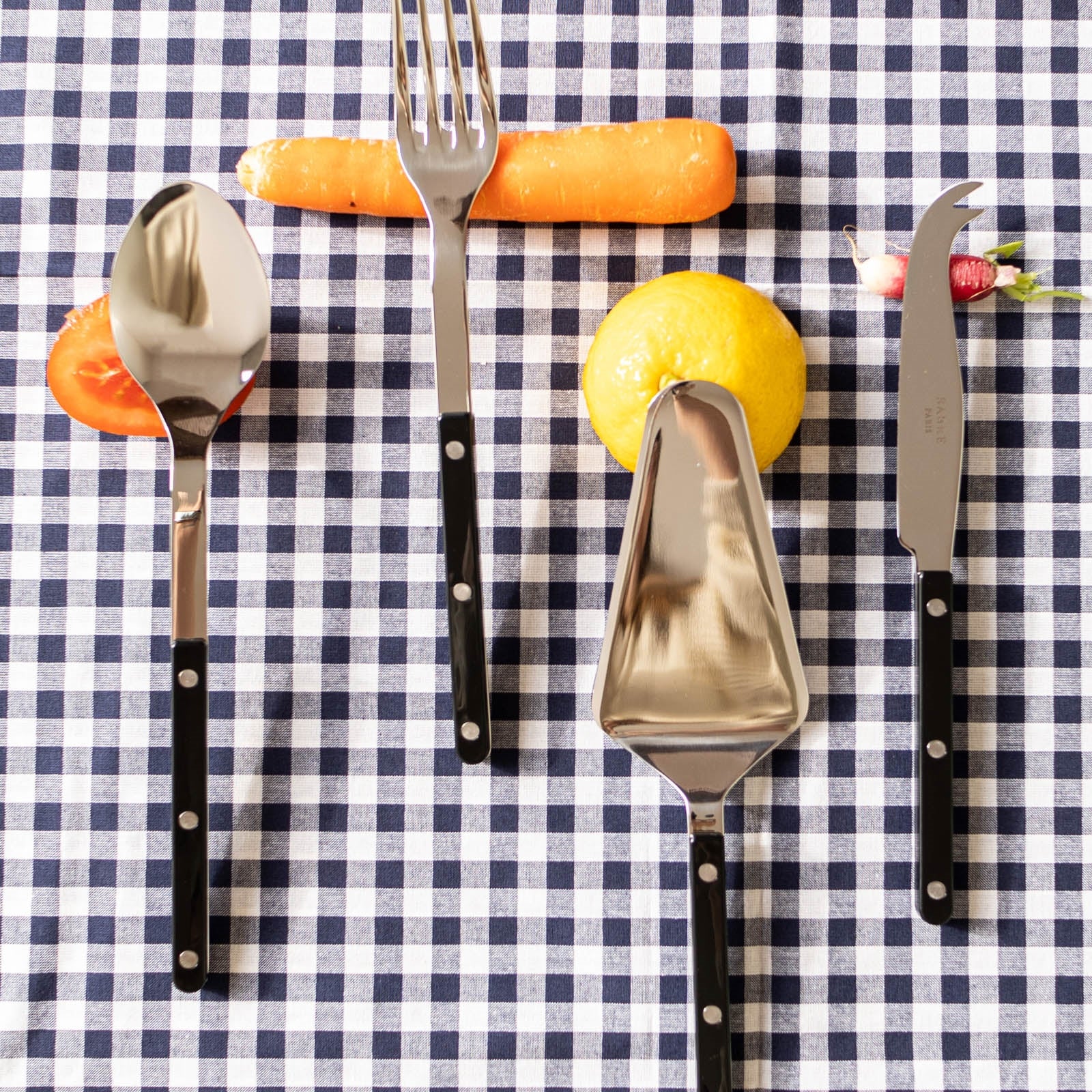 Bistrot Uni, Noir - Set Les Essentiels Bistrot - ensemble de 4 couverts de service