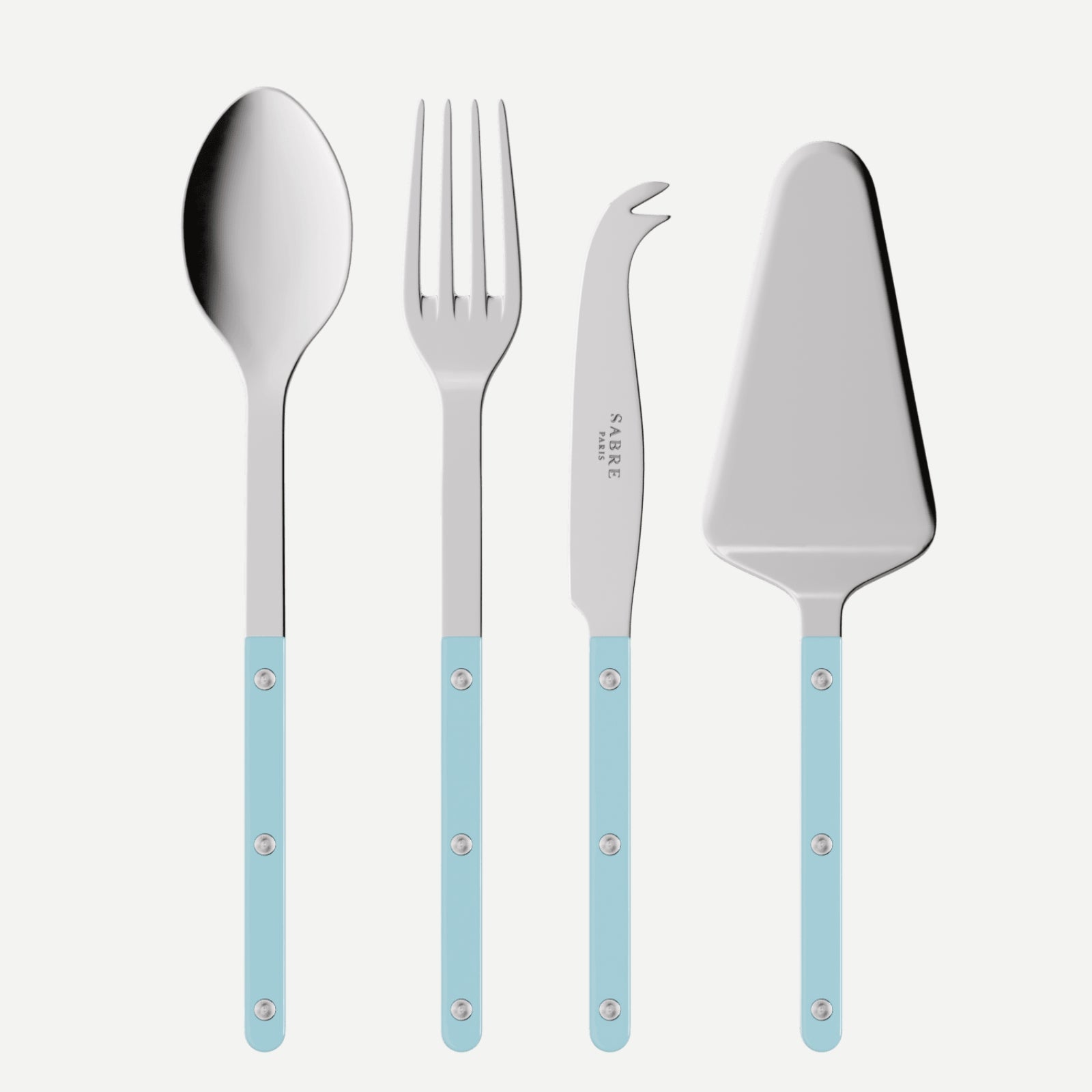 Bistrot Solid, Pastellblau - Set Bistrot - 4-teiliges Servierbesteck