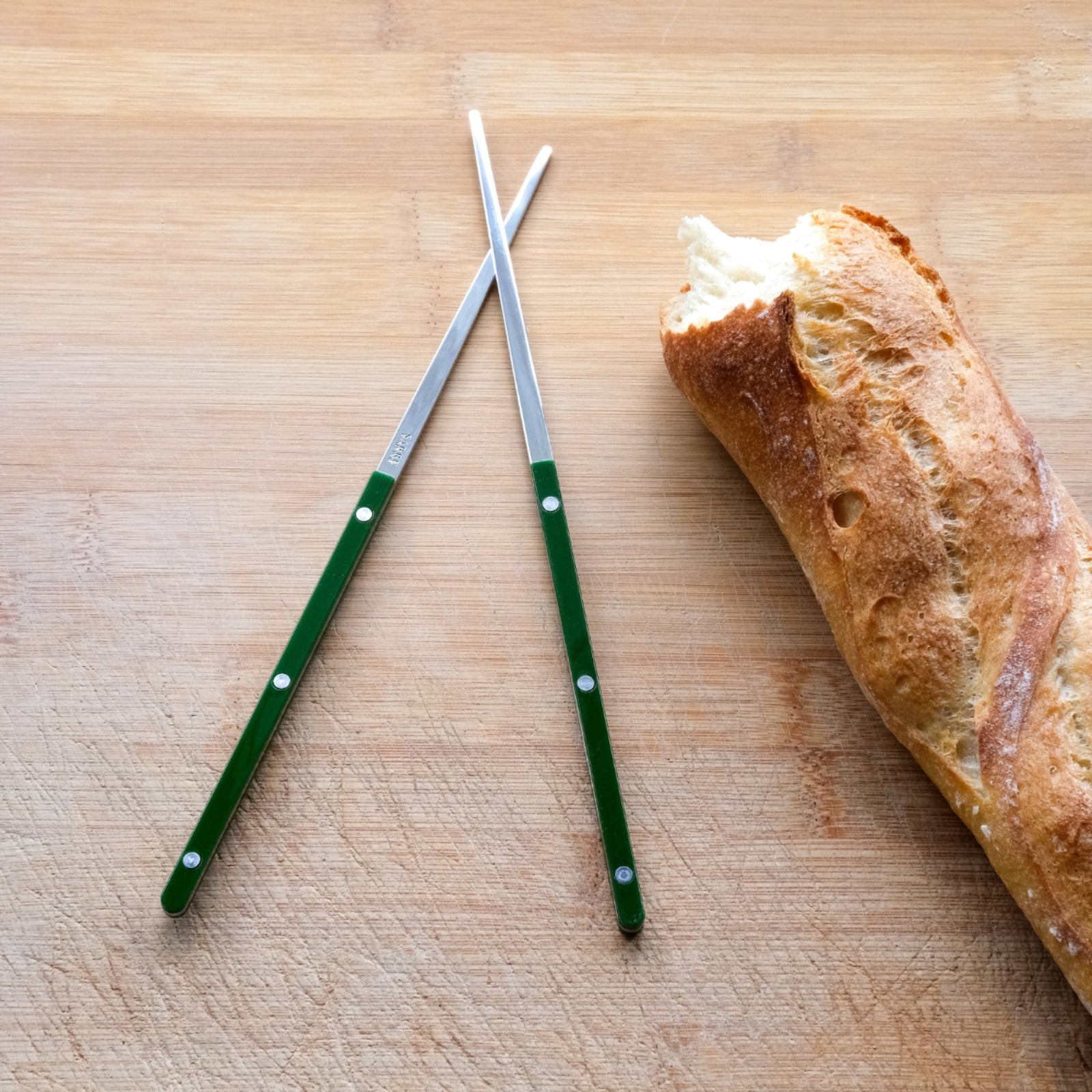 Bistrot Uni, Vert - Paire de baguettes