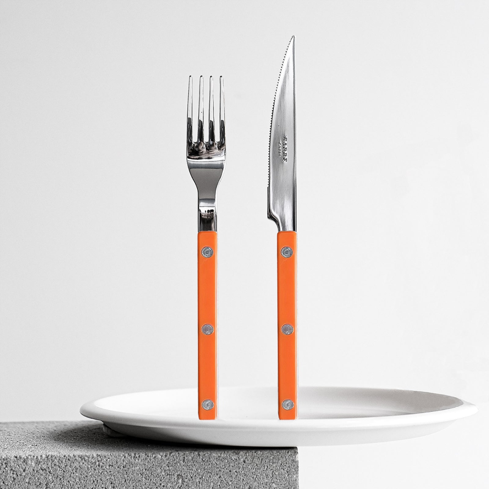 Bistrot Uni, Orange - Coffret de 5 couverts de table