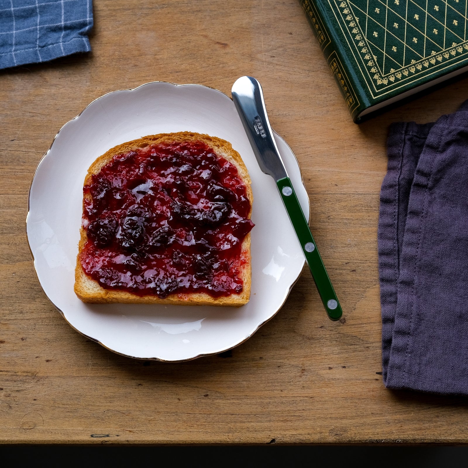 Bistrot Uni, Vert - Coffret de 4 tartineurs