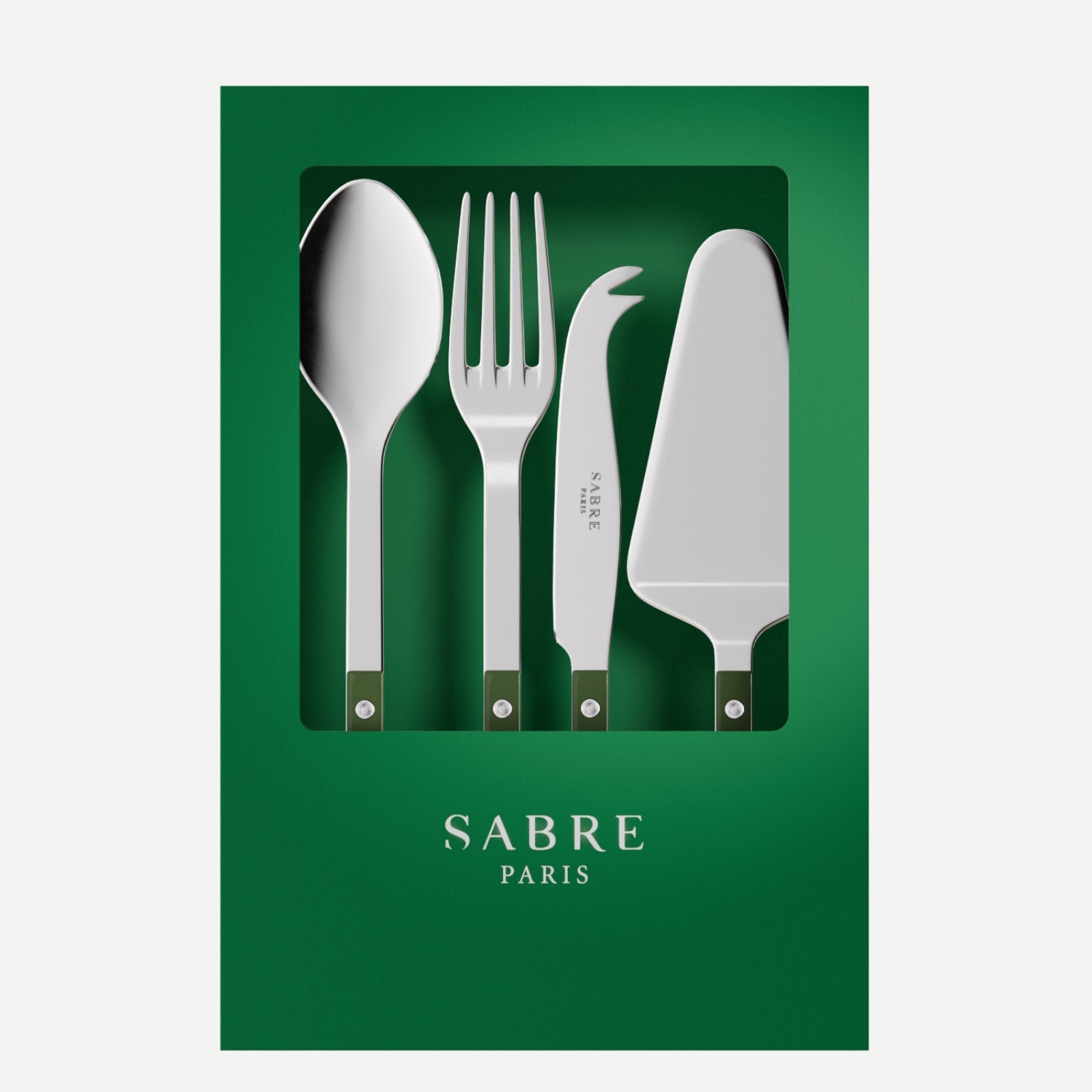 Bistrot Uni, Vert - Coffret Set Les Essentiels - ensemble de 4 couverts de service