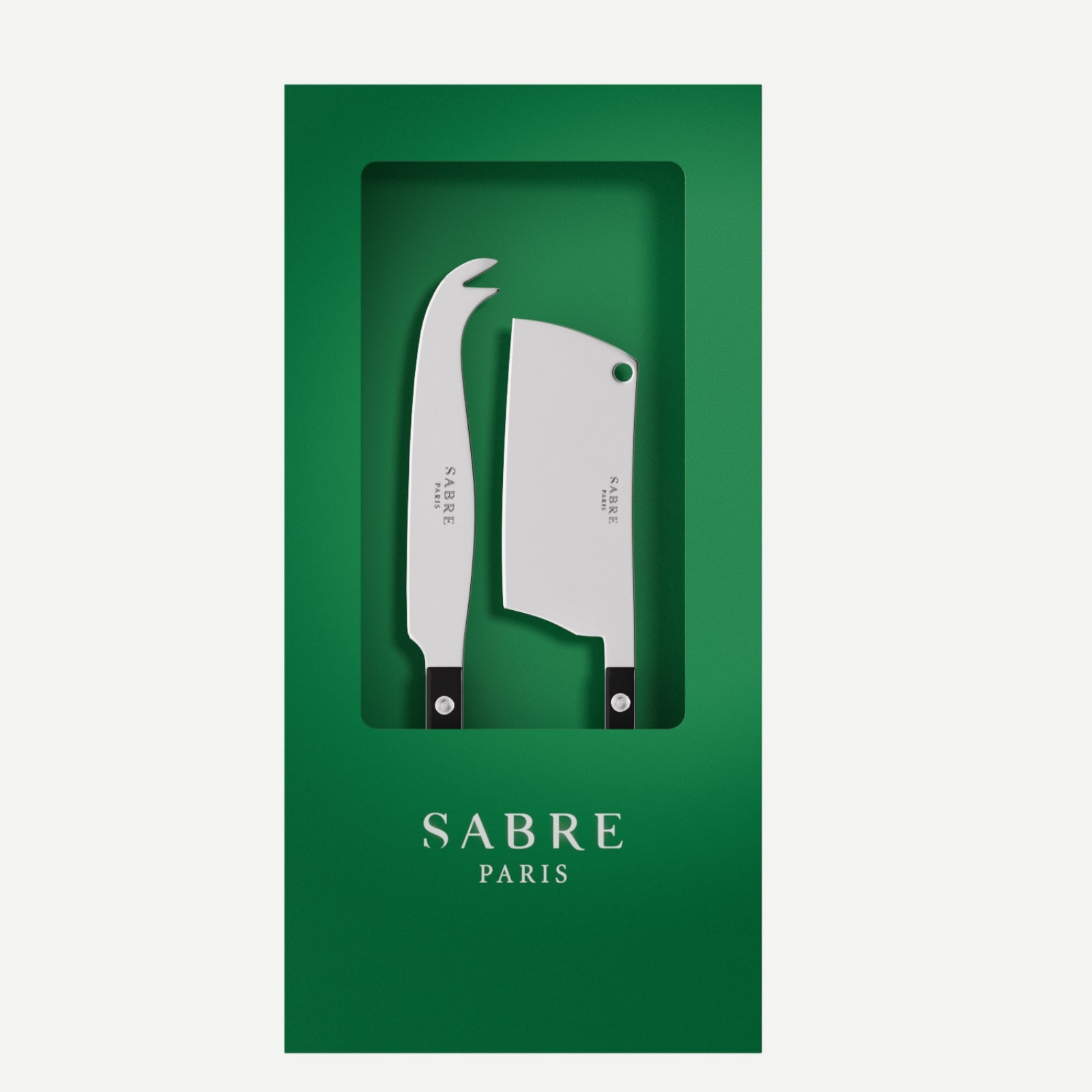 Bistrot Uni, Noir - Coffret de 2 couteaux à fromage