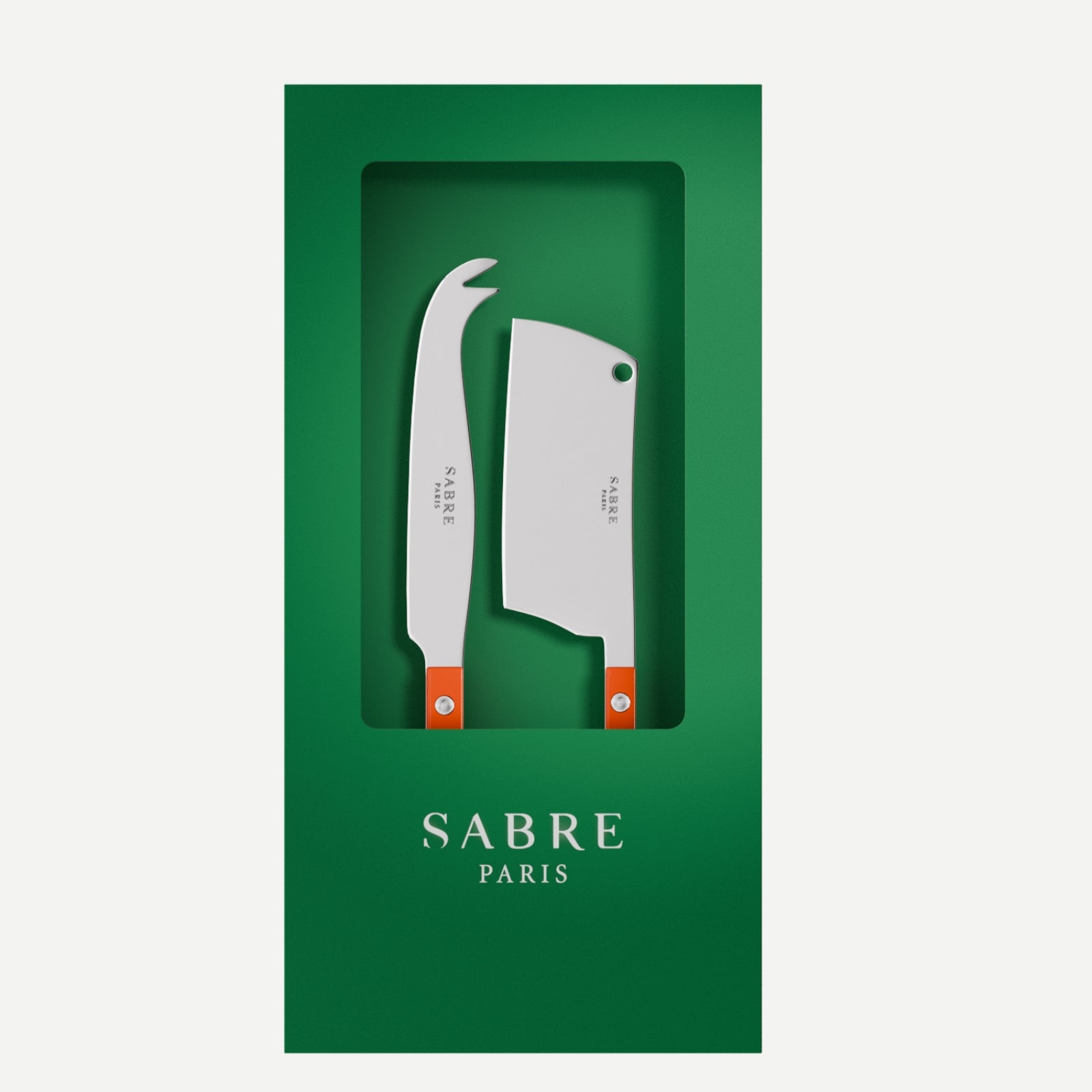 Bistrot Uni, Orange - Coffret de 2 couteaux à fromage