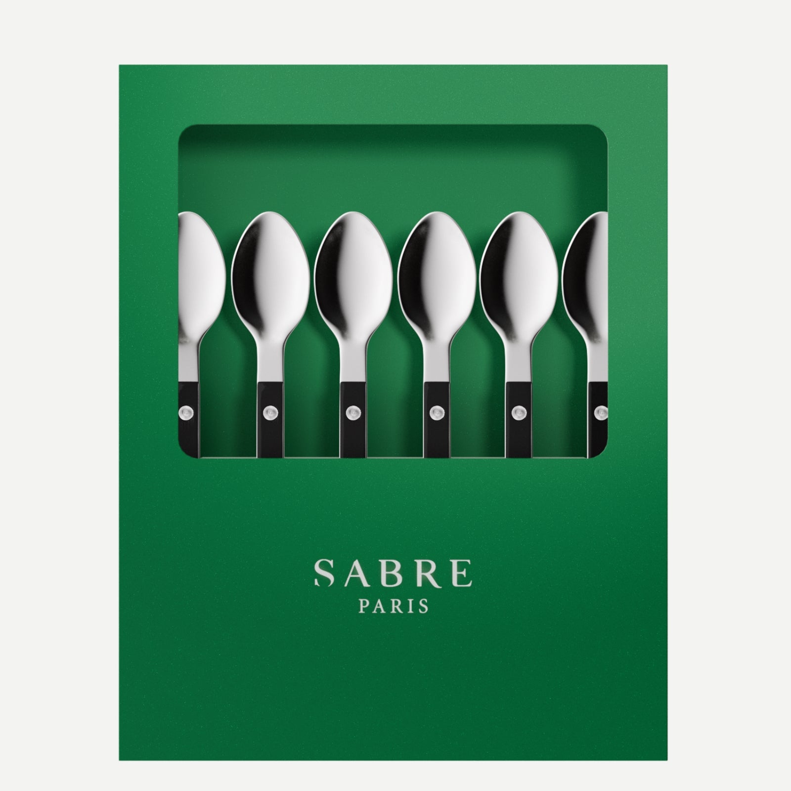 Bistrot Uni, Noir - Coffret de 6 cuillères à expresso