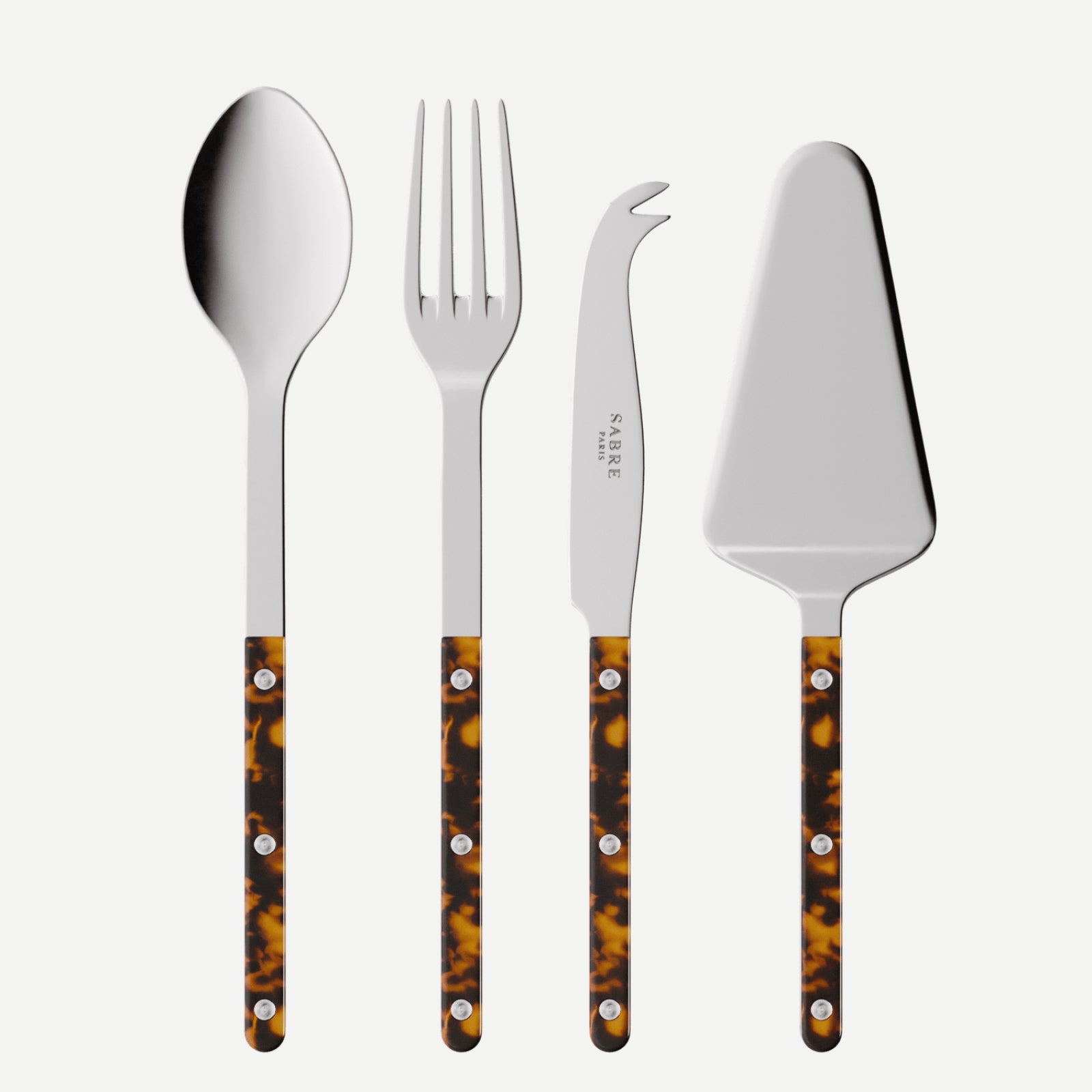 Bistrot Tortue, Effet Écaille - Set Les Essentiels Bistrot - ensemble de 4 couverts de service