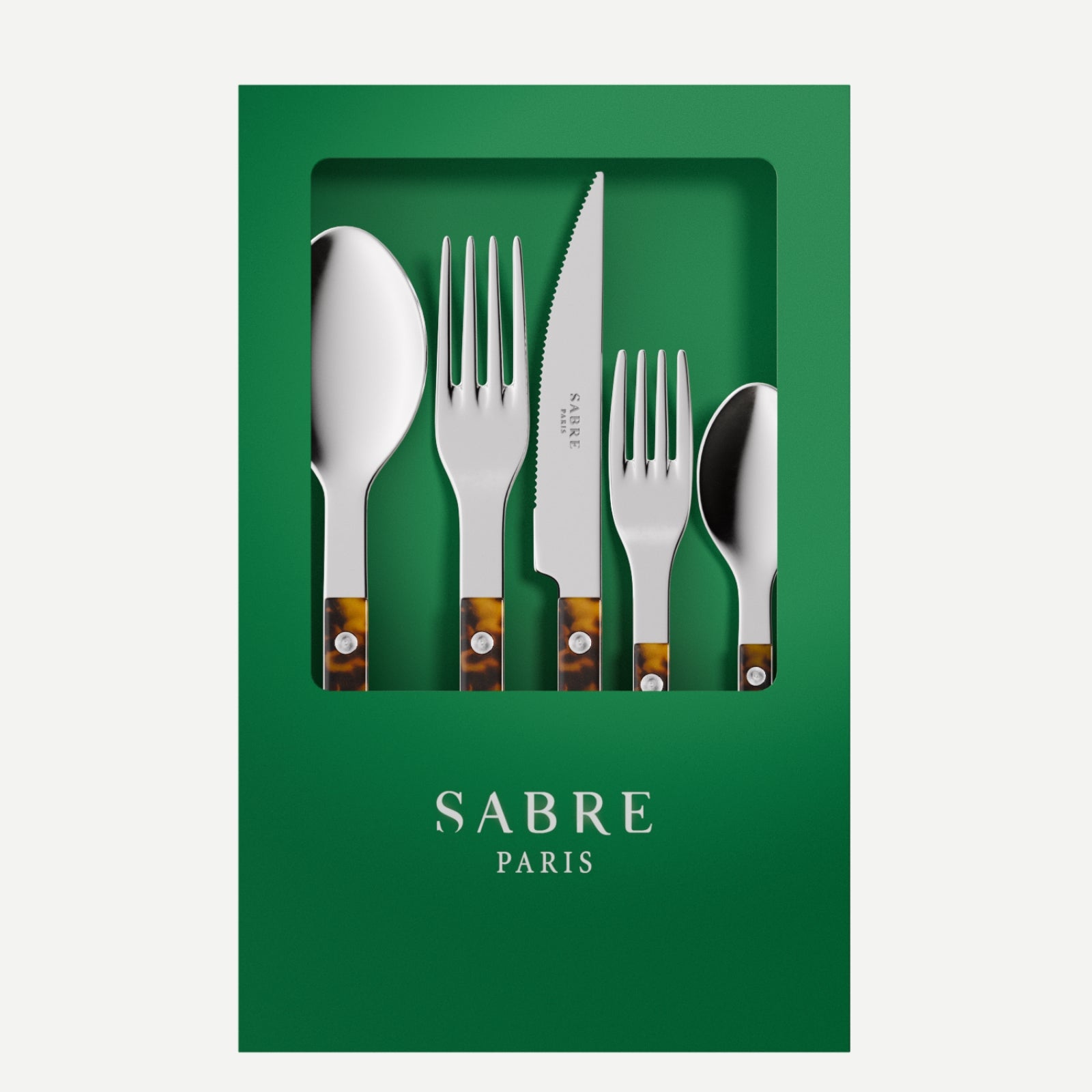 Bistrot Tortue, Effet Écaille - Coffret de 5 couverts de table