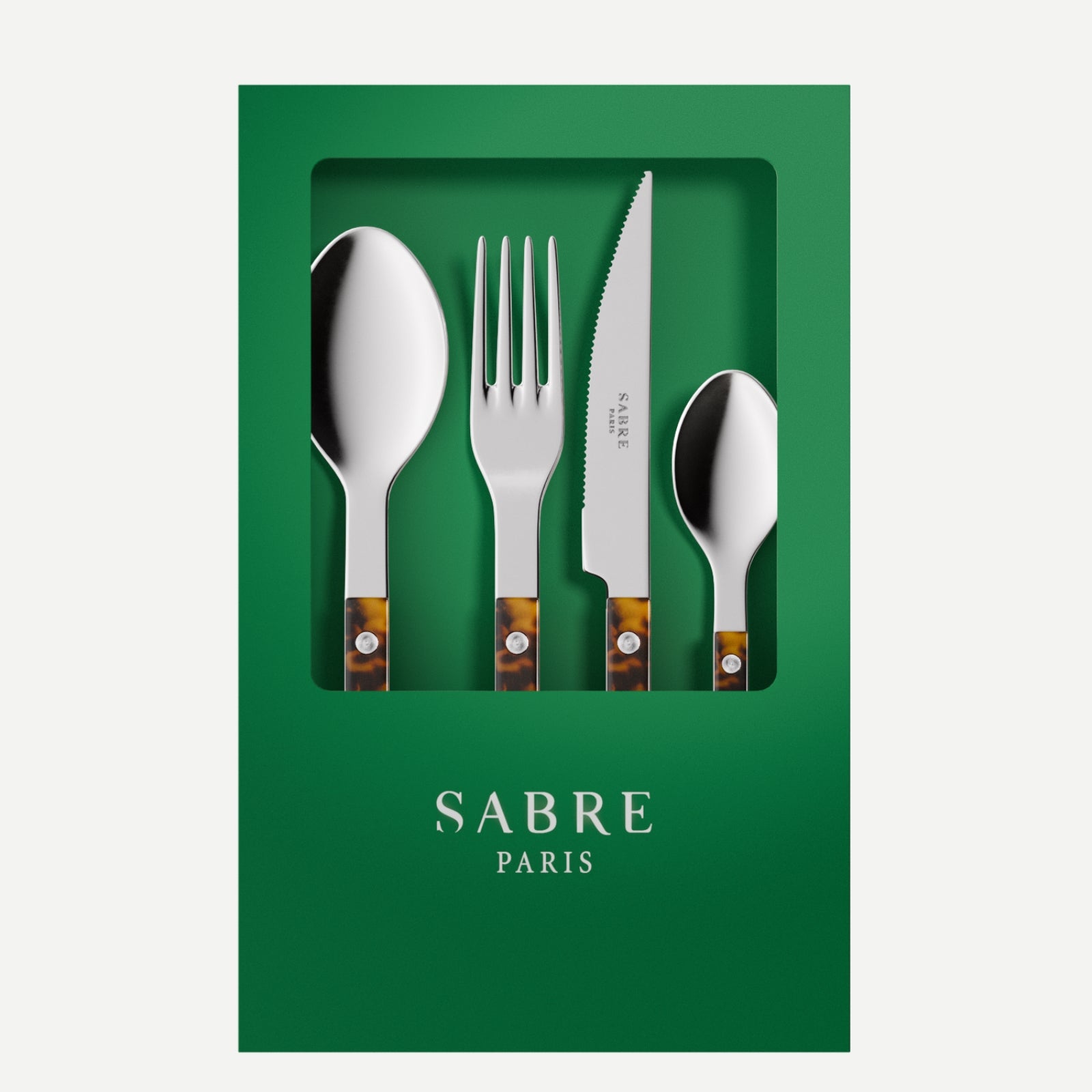 Bistrot Tortue, Effet Écaille - Coffret de 4 couverts de table