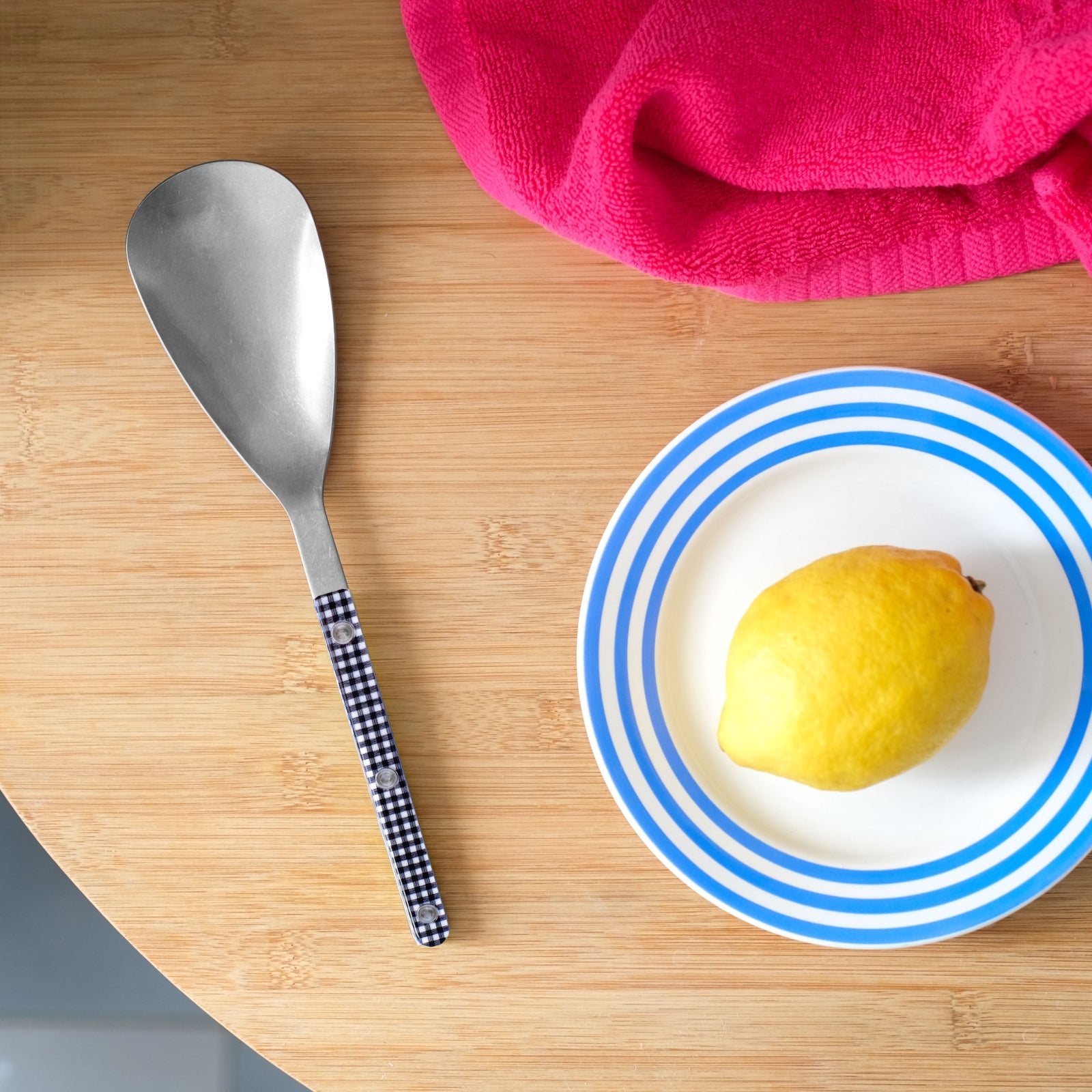 Bistrot Vintage Gingham, Black - Rice spoon