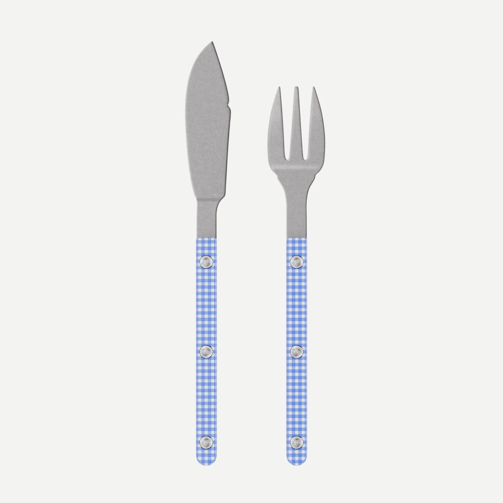 Bistrot Vintage Gingham, Blue - Fish set