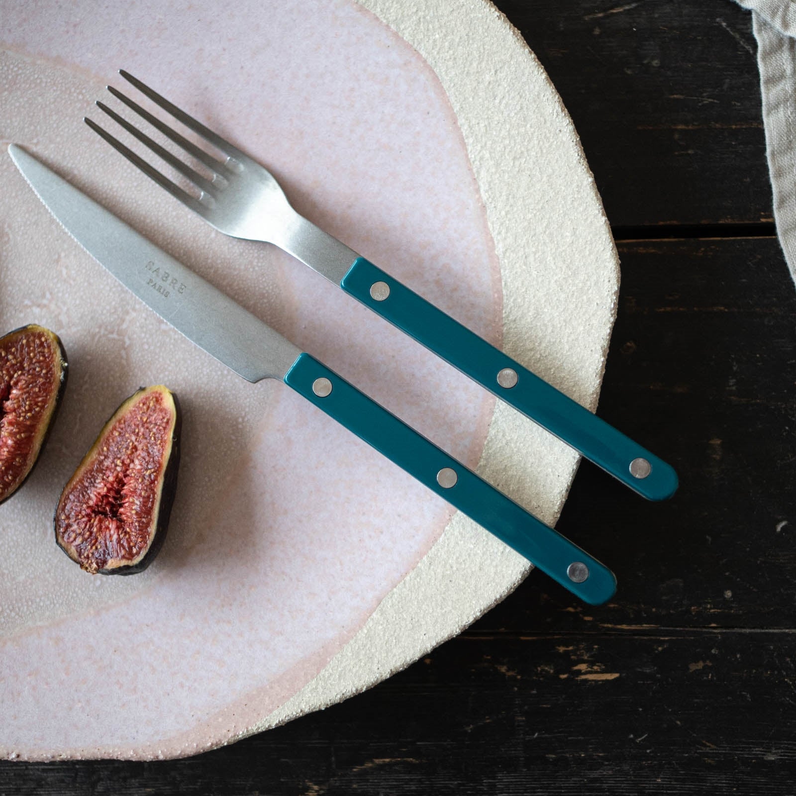 Bistrot Vintage Effen, Blauwgroen - eetlepel