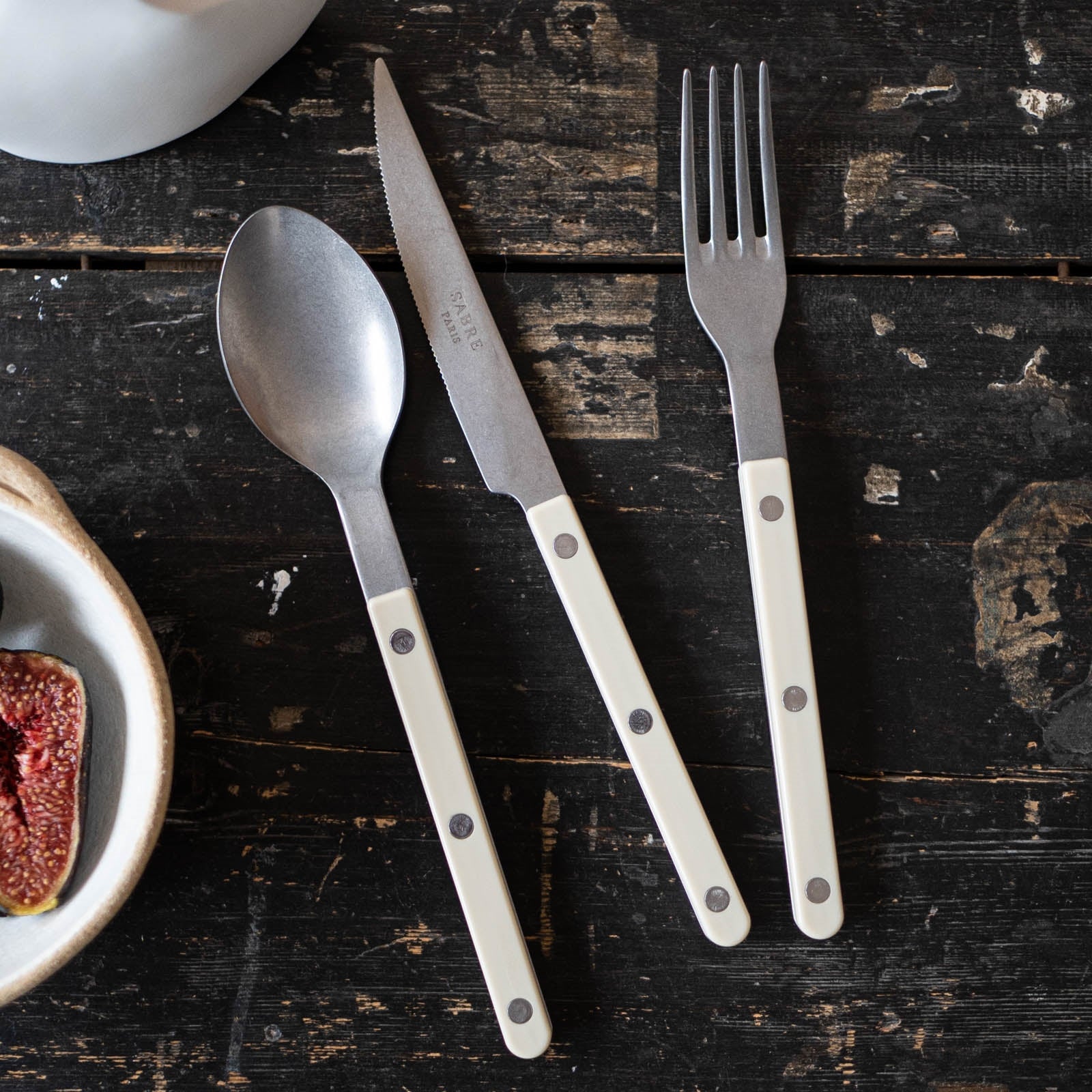 Bistrot Vintage Uni, Ivoire - Fourchette de table