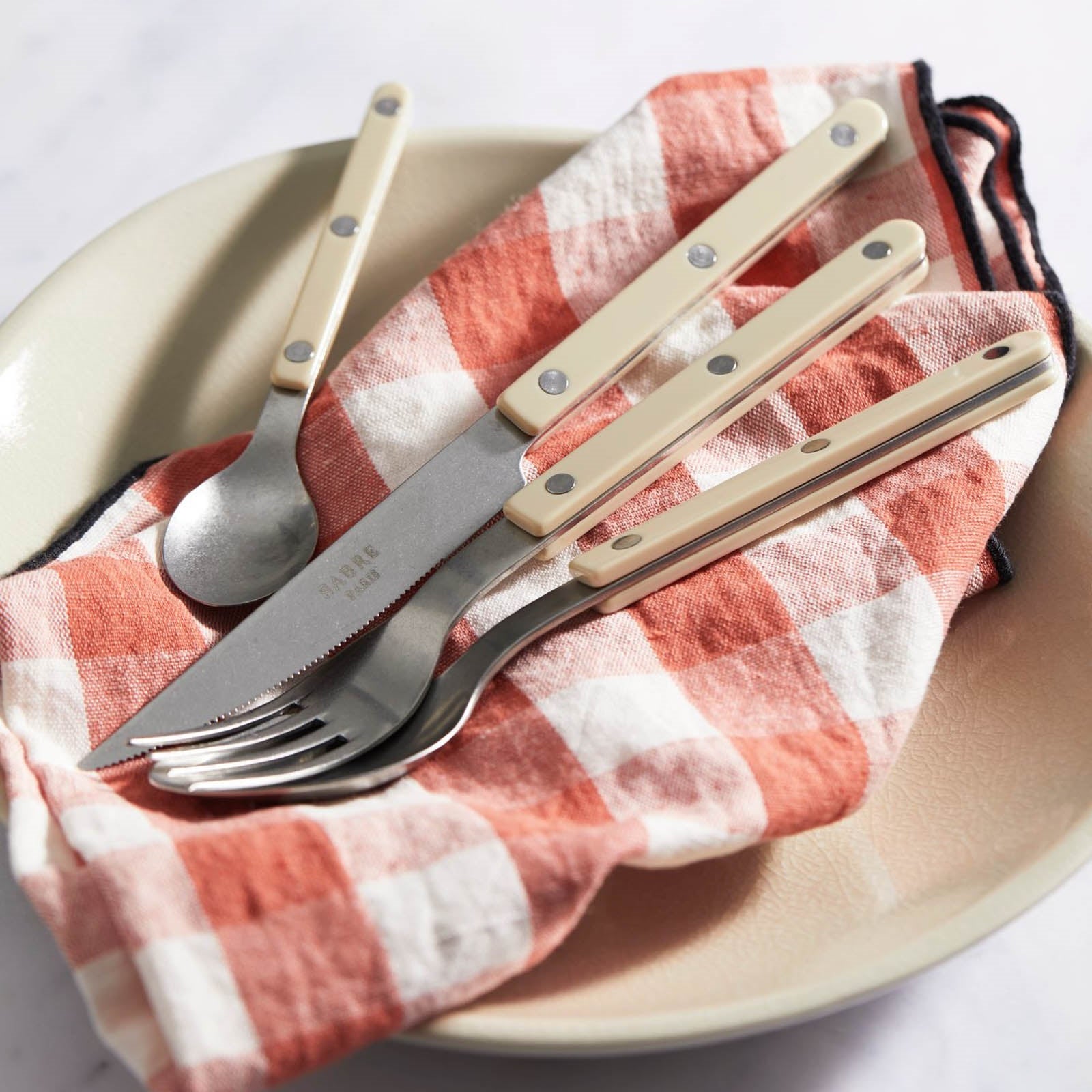 Bistrot Vintage Solid, Light kaki - 5 pieces cutlery set