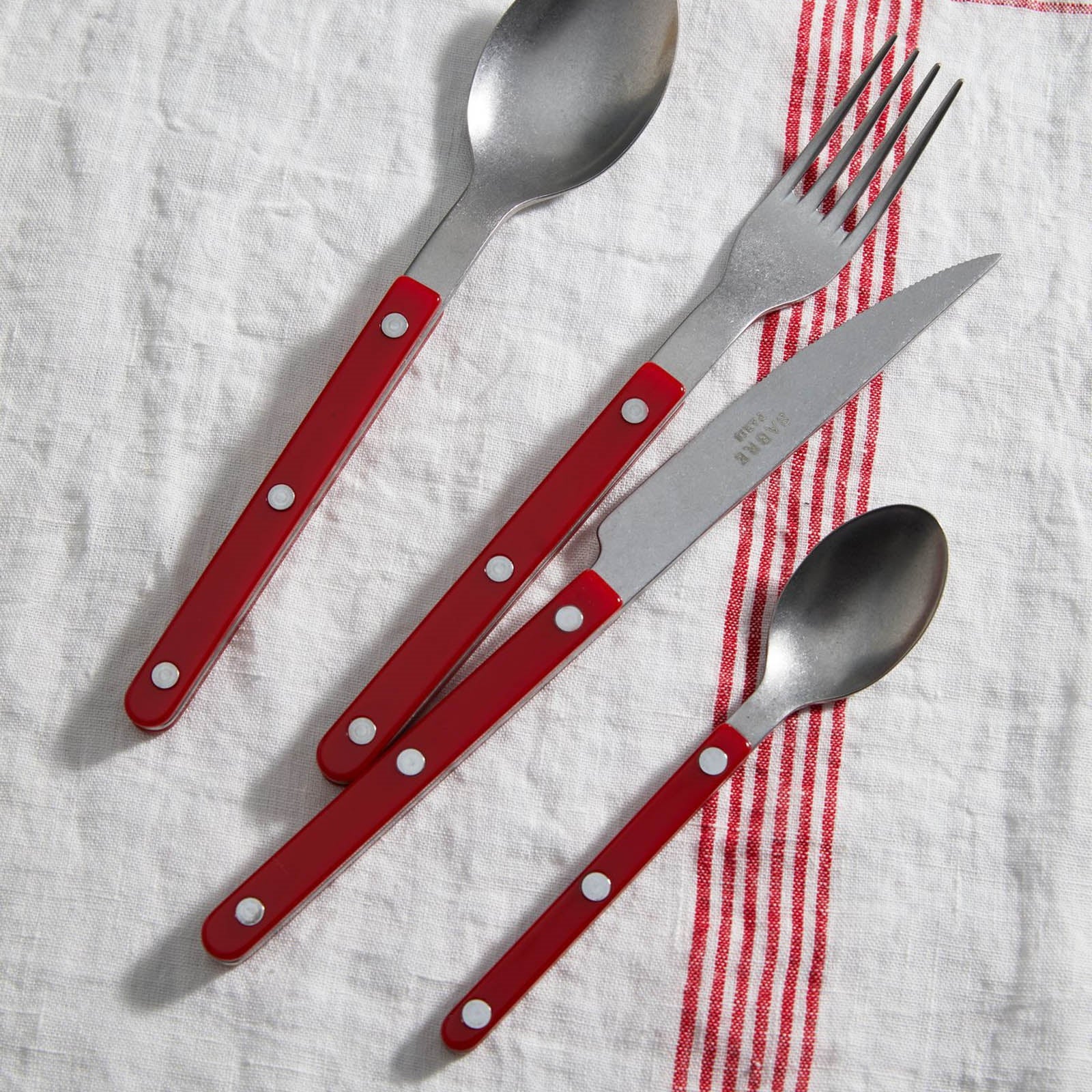 Bistrot Vintage Uni, Bordeaux - Set de 5 couverts de table