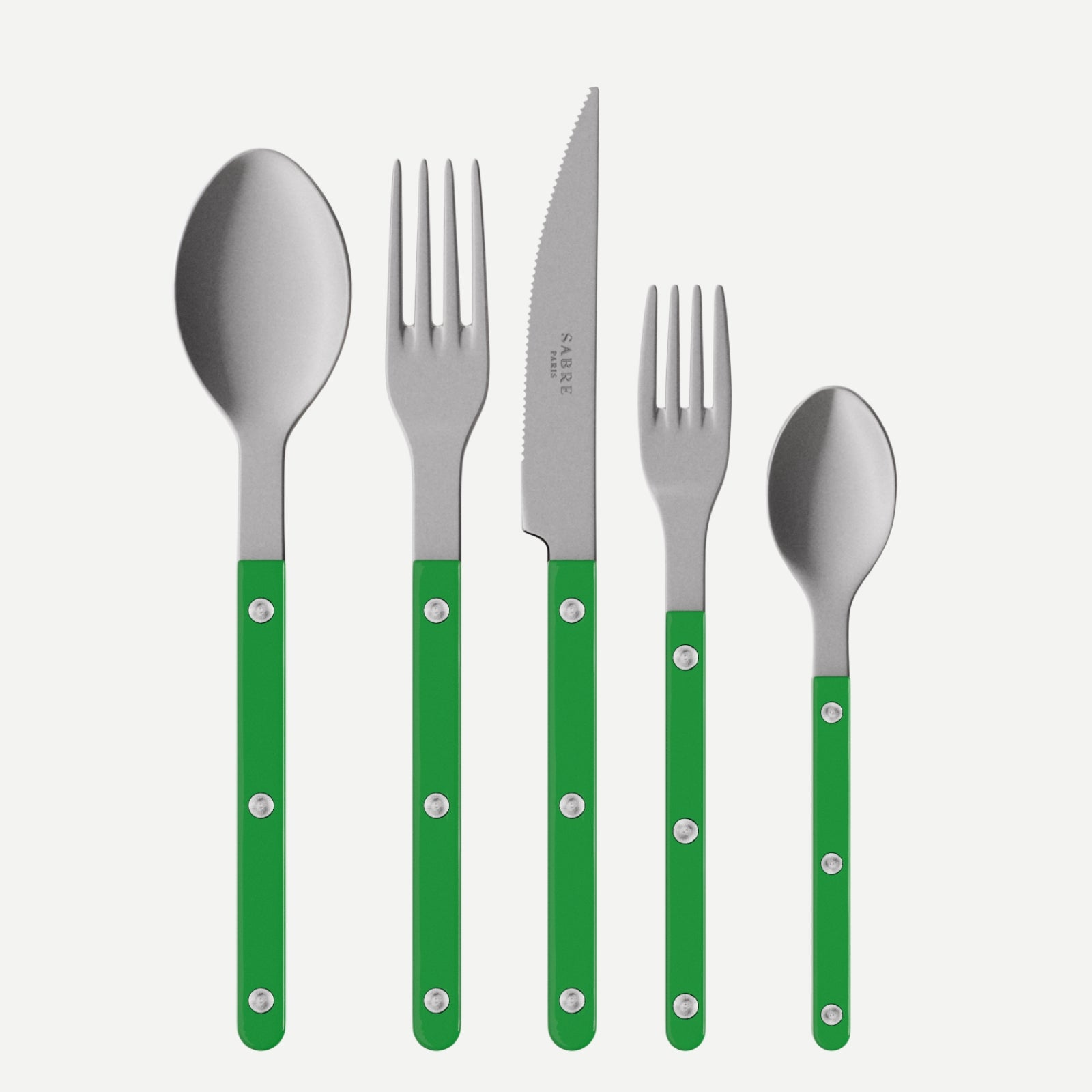 Bistrot Vintage Solid, Garden green - 5 pieces cutlery set