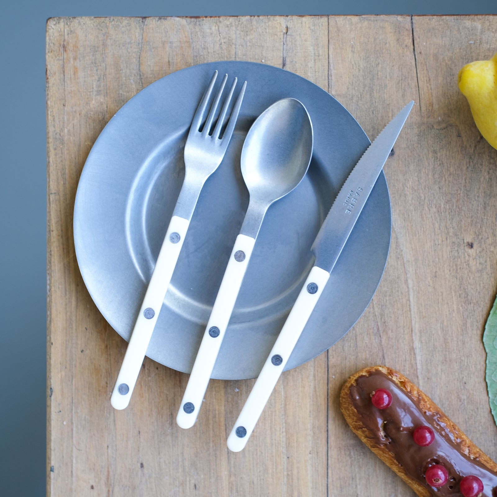 Bistrot Vintage Effen, Wit - dessertlepel