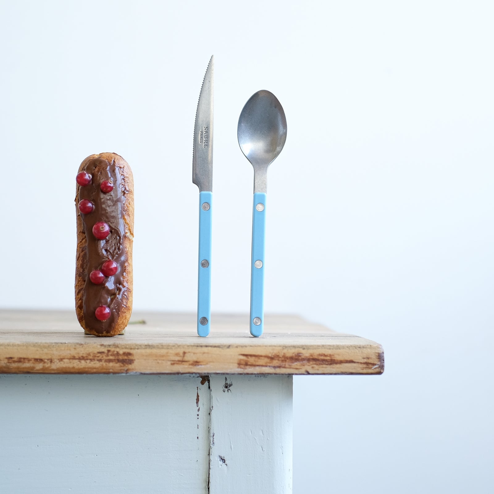 Bistrot Vintage Effen, Pastelblauw - dessertlepel