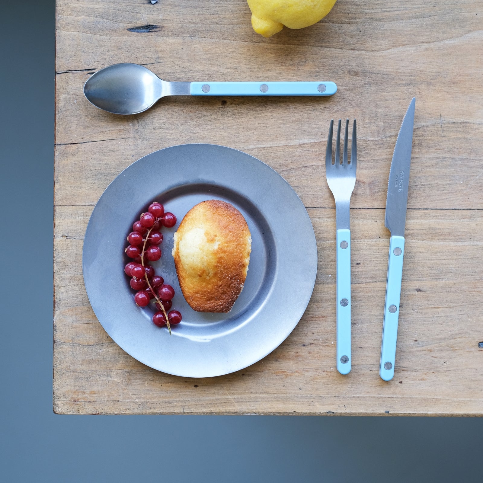 Bistrot Vintage Uni, Vert pastel - Cuillère à dessert