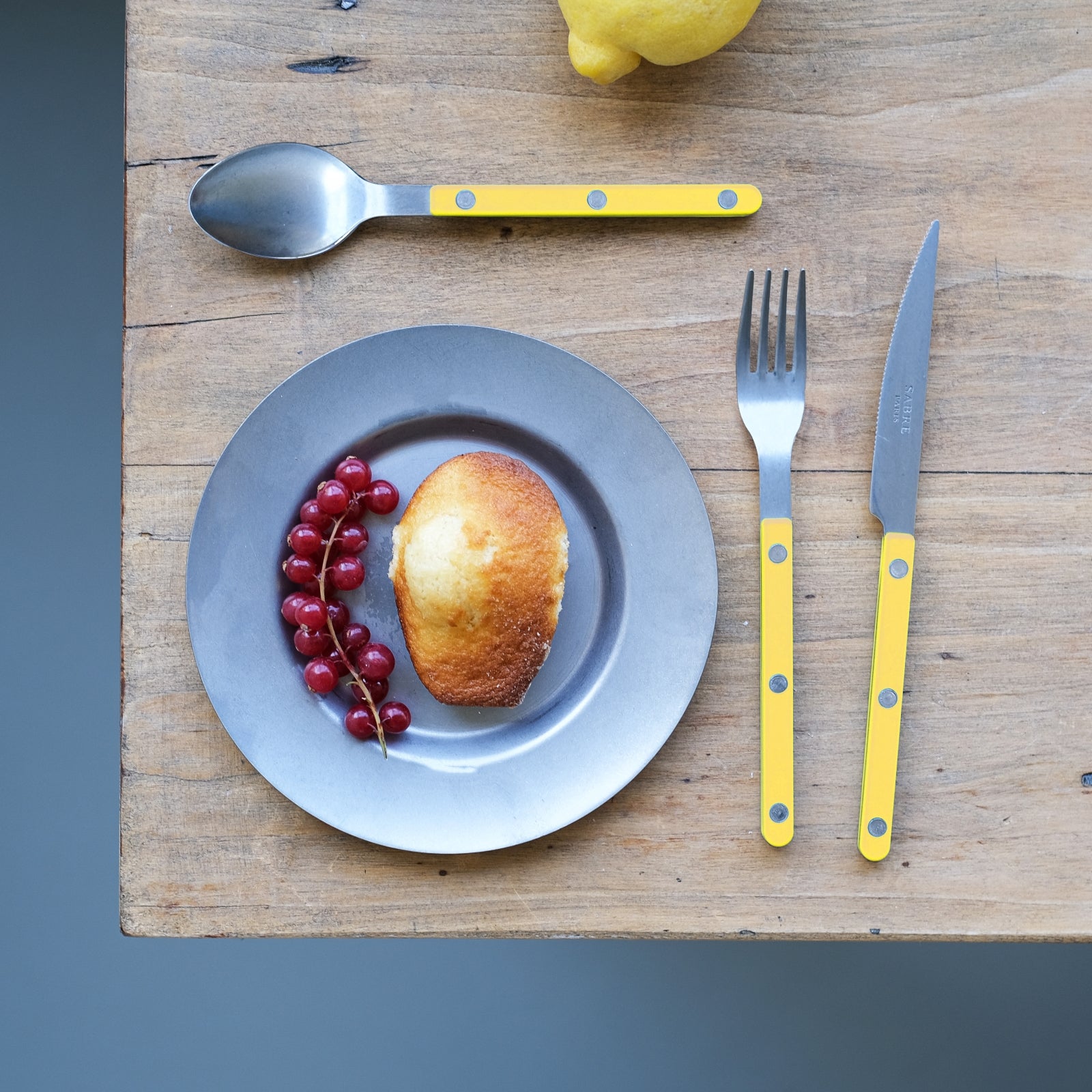 Bistrot Vintage Solid, Gelb - Dessertgabel