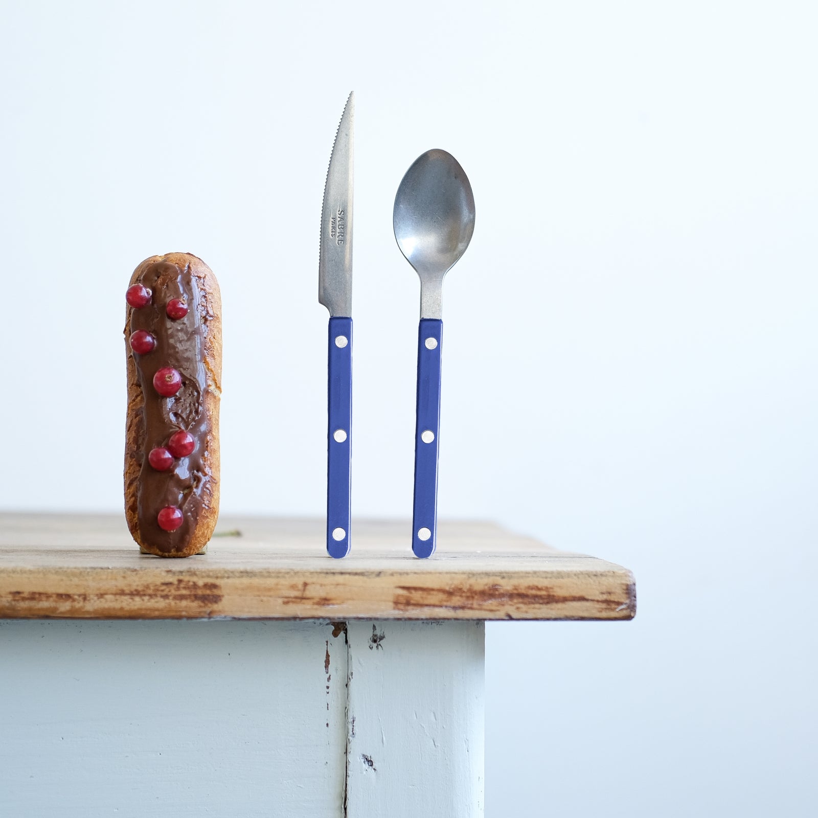 Bistrot Vintage Uni, Bleu marine - Couteau à dessert
