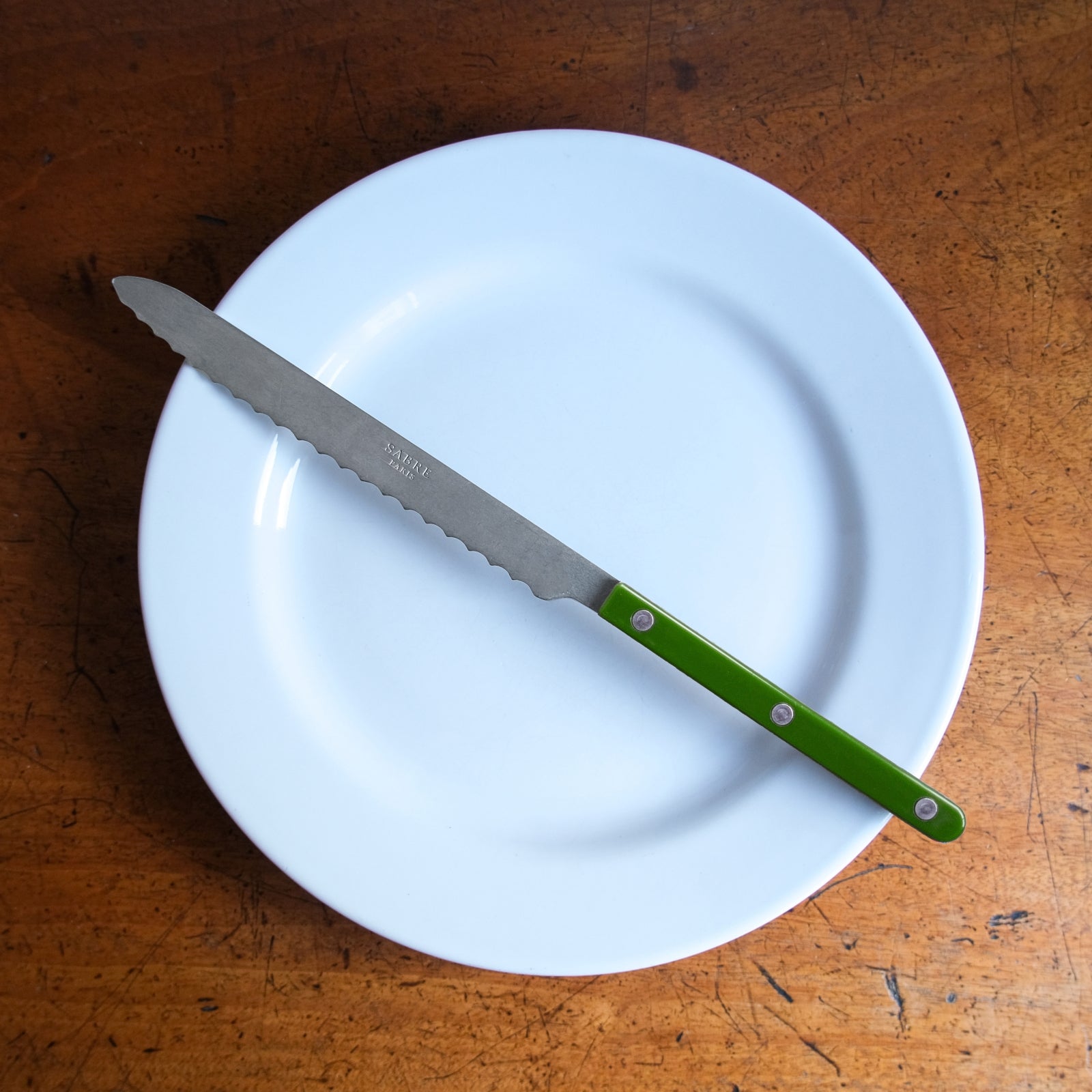 Bistrot Vintage Uni, Vert - Couteau à pain
