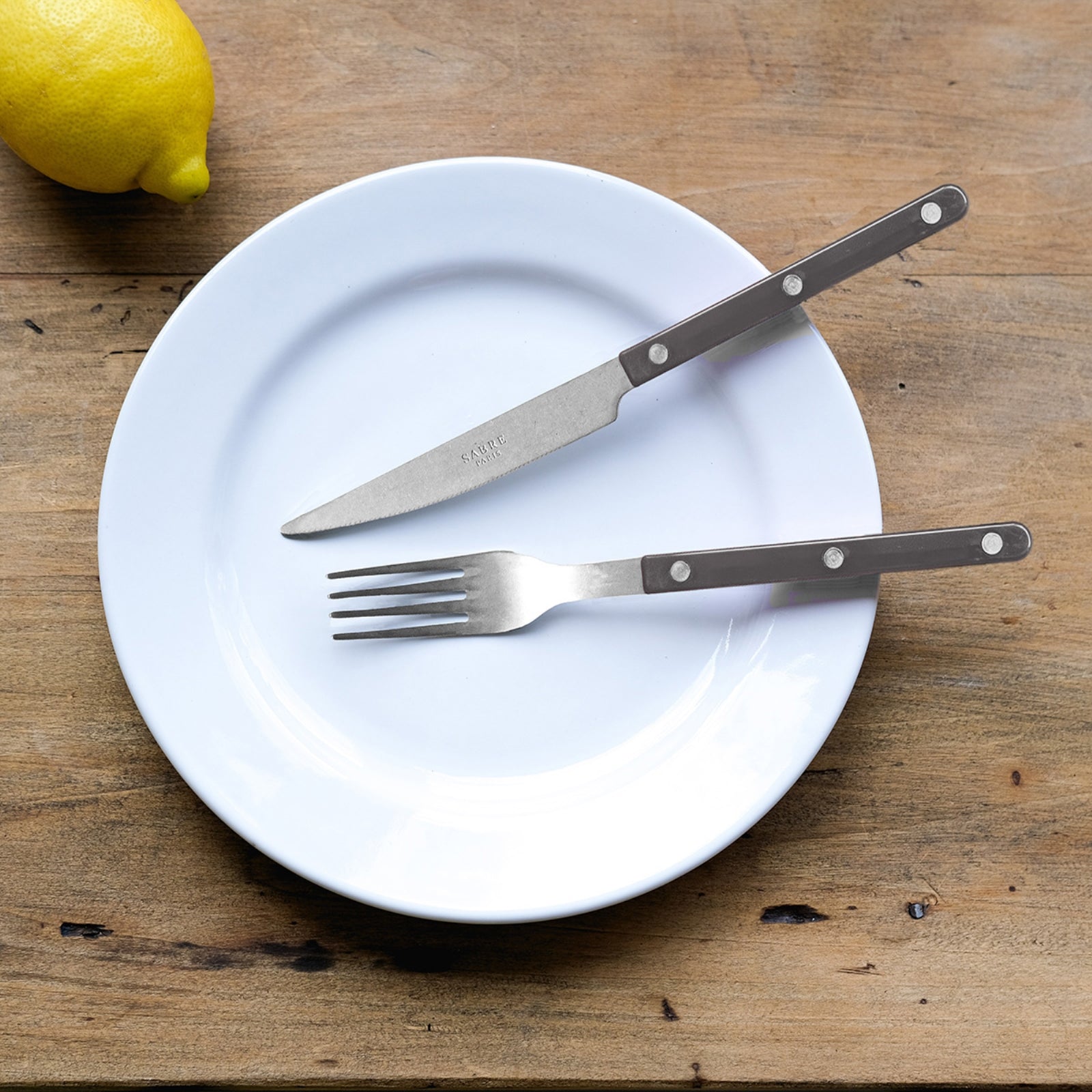 Bistrot Vintage Uni, Anthracite - Ménagère 24 pièces