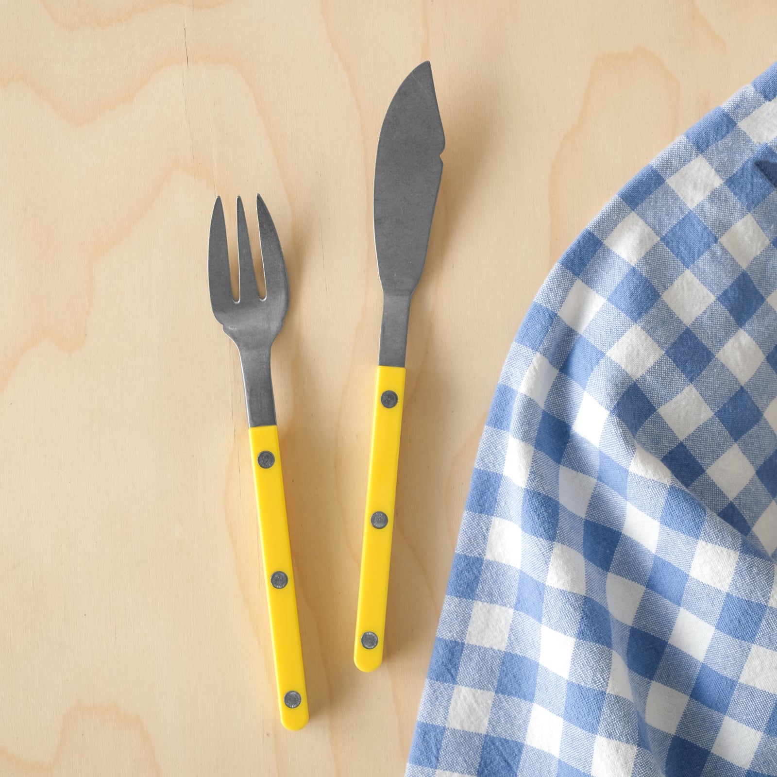 Bistrot Vintage Uni, Jaune - Couverts à poisson