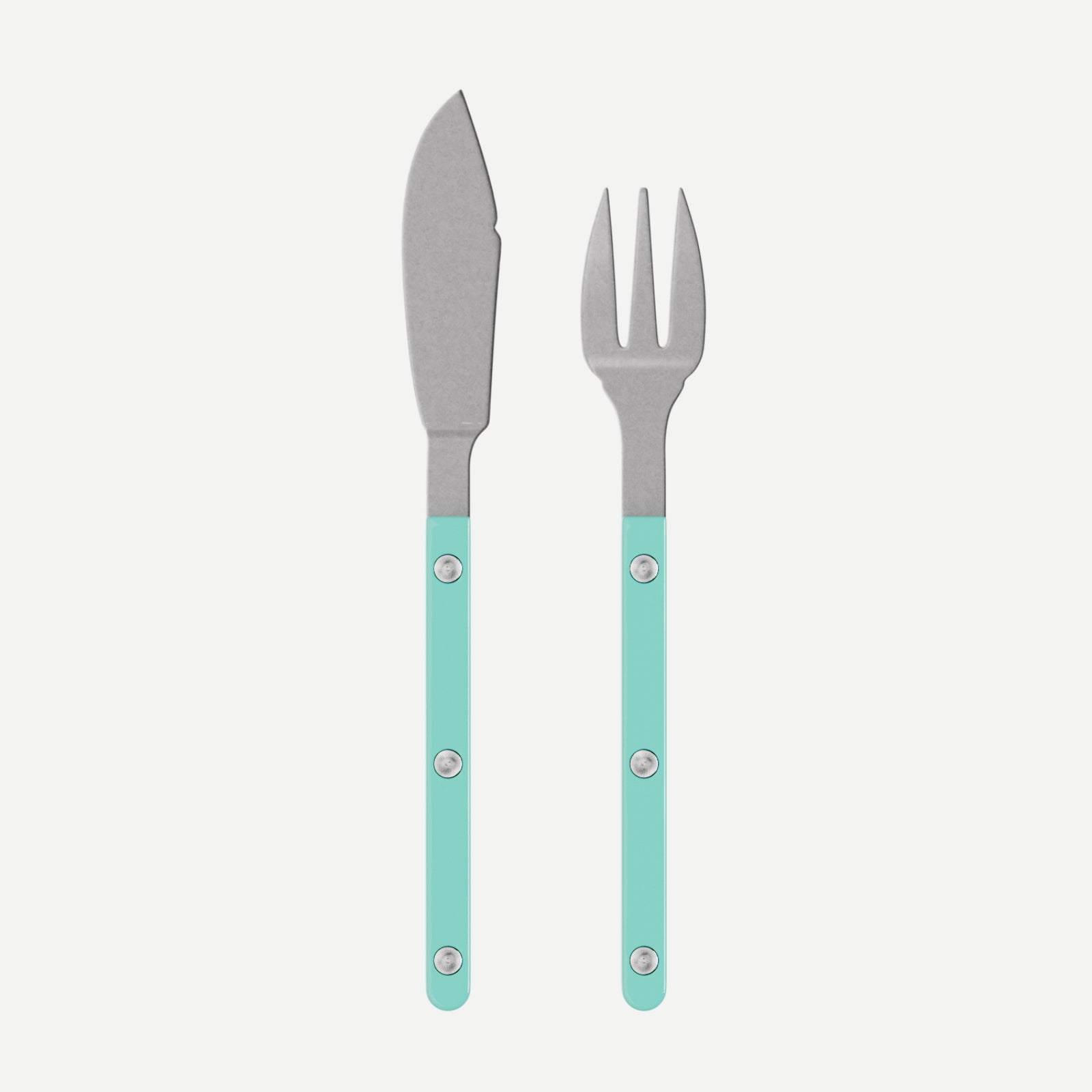 Bistrot Vintage Uni, Turquoise - Couverts à poisson