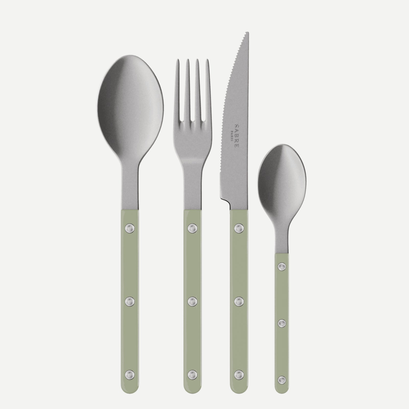 Bistrot Vintage Uni, Asperge - Set de 4 couverts de table