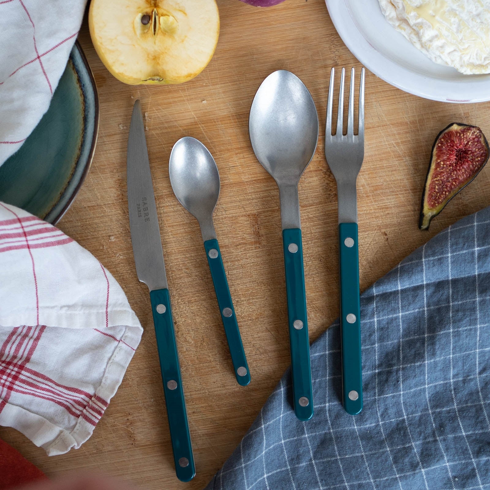 Bistrot Vintage Solid, Aquamarine - 4 pieces cutlery set