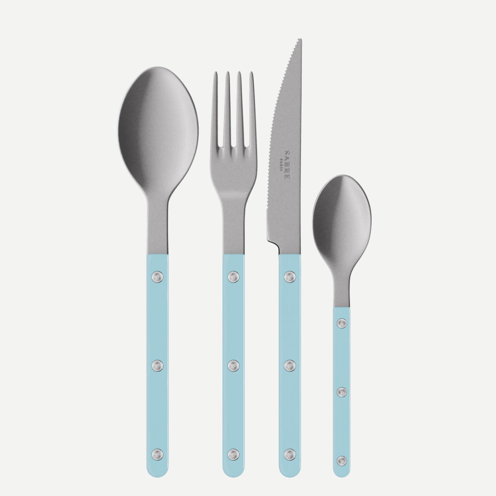 Bistrot Vintage Solid, Pastel blue - 4 pieces cutlery set