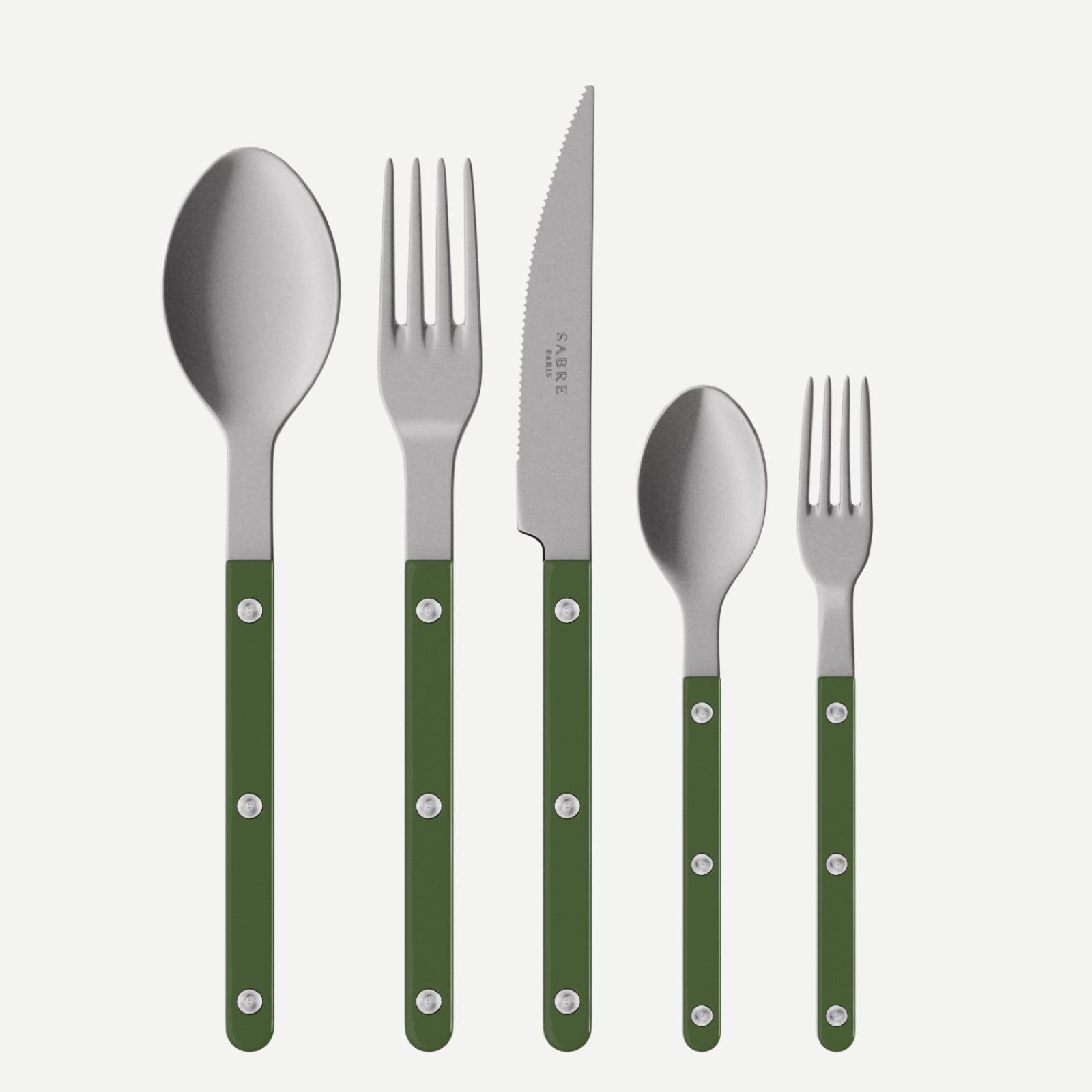 Bistrot Vintage Solid, Grün - Essbesteck-Set - 5-teilig