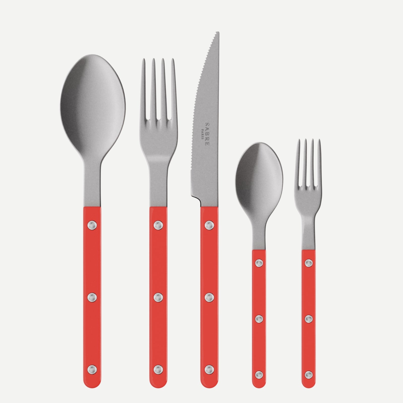 Bistrot Vintage Solid, Red - 5 pieces cutlery set