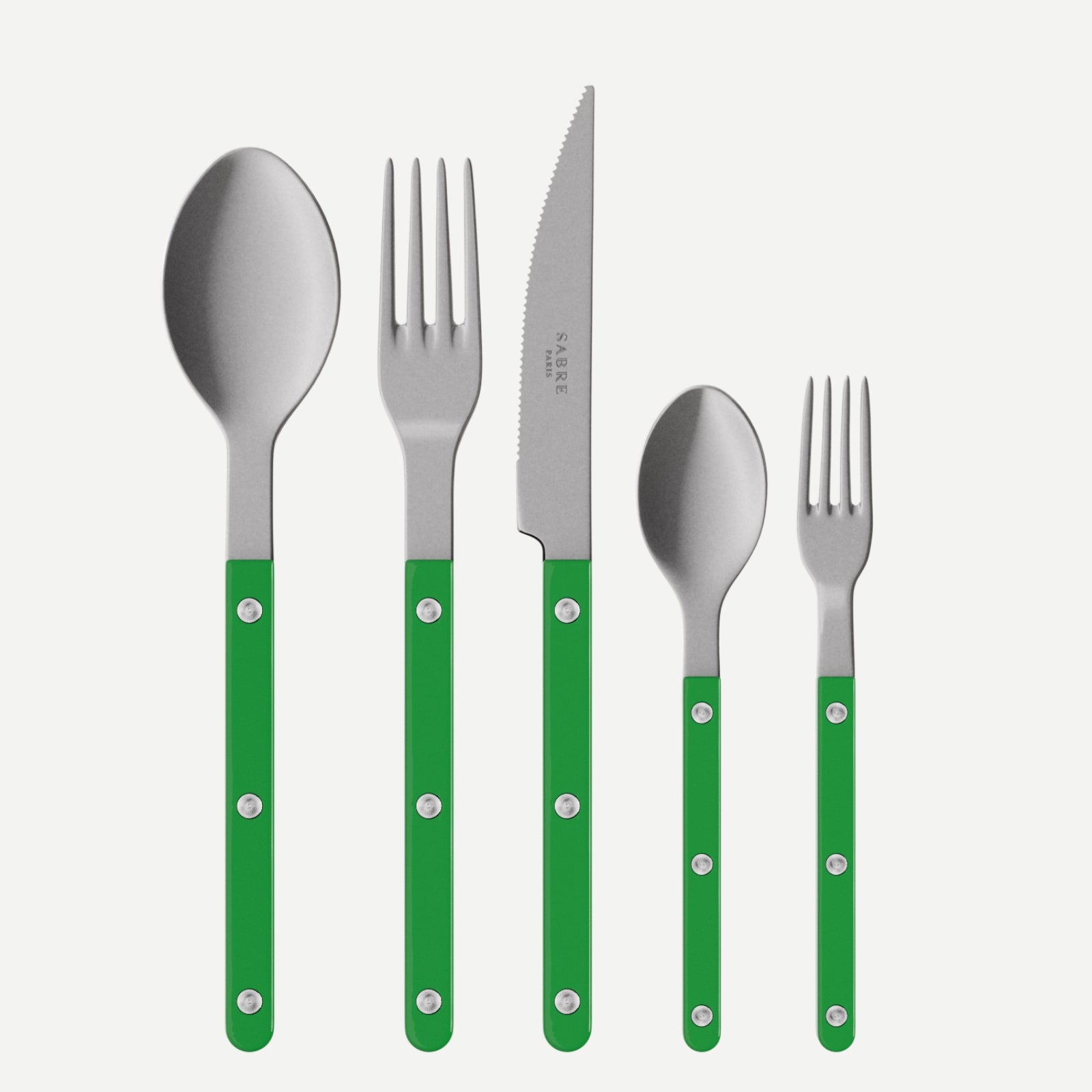 Bistrot Vintage Solid, Garden green - 5 pieces cutlery set