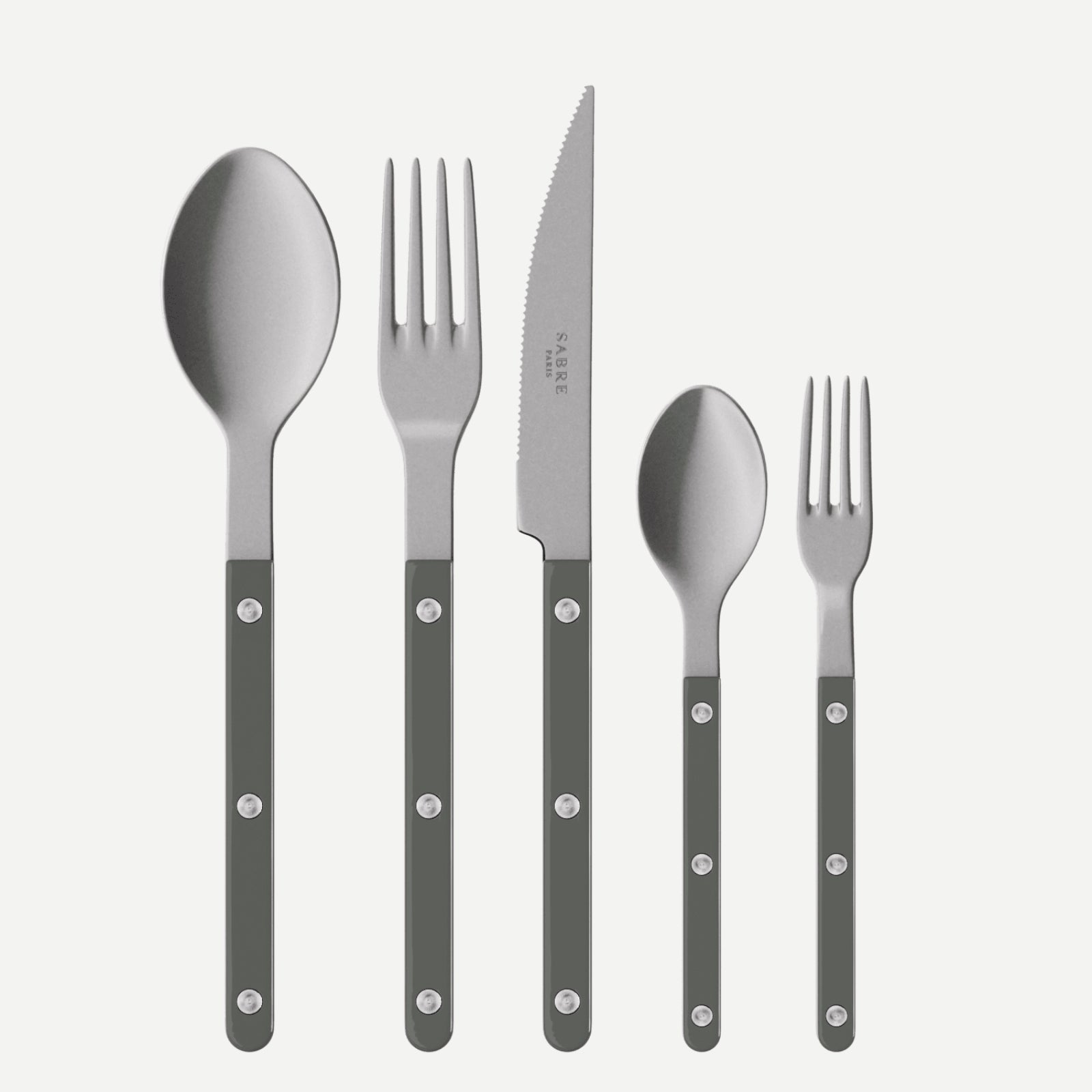 Bistrot Vintage Solid, Dark grey - 5 pieces cutlery set