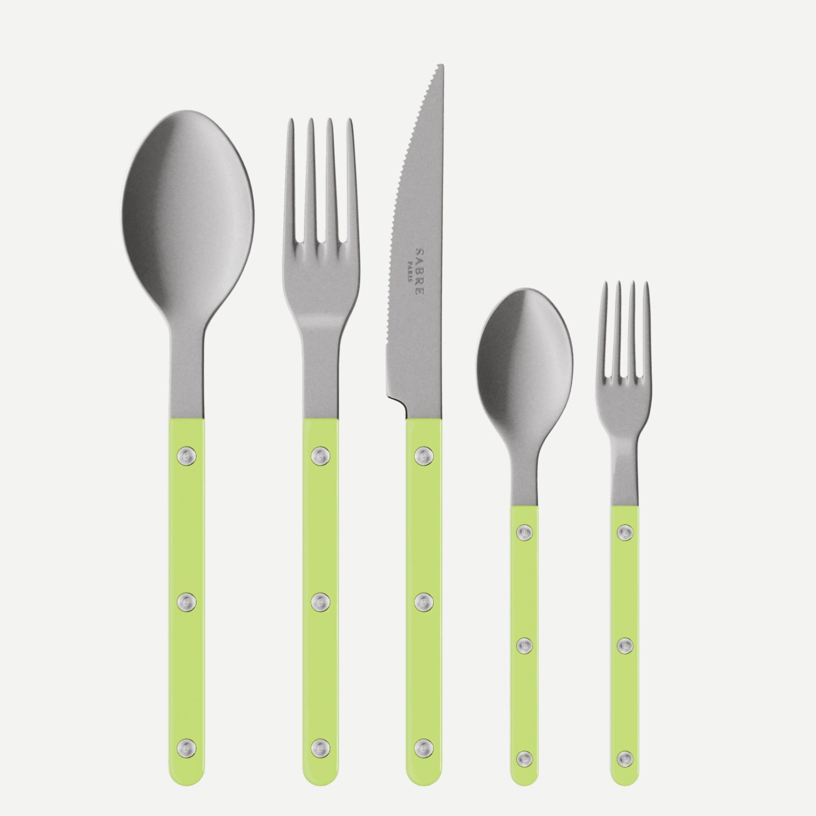 Bistrot Vintage Solid, Lime - 5 pieces cutlery set