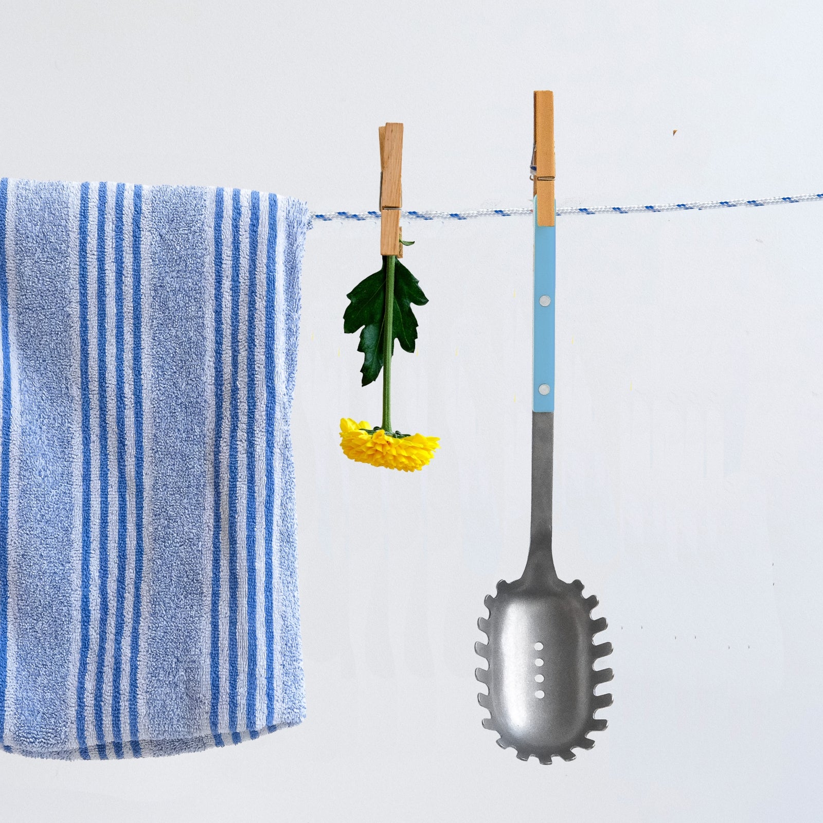 Bistrot Vintage Uni, Bleu pastel - Cuillère à spaghetti