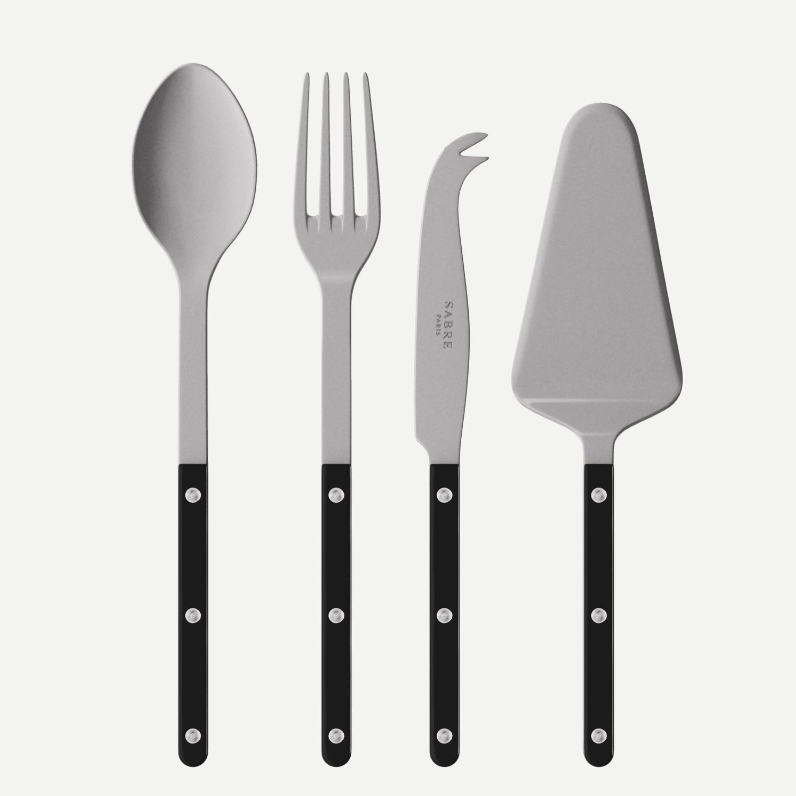 Bistrot Vintage Effen, Zwart - set Les Essentiels Bistrot - geheel van 4 serveersets